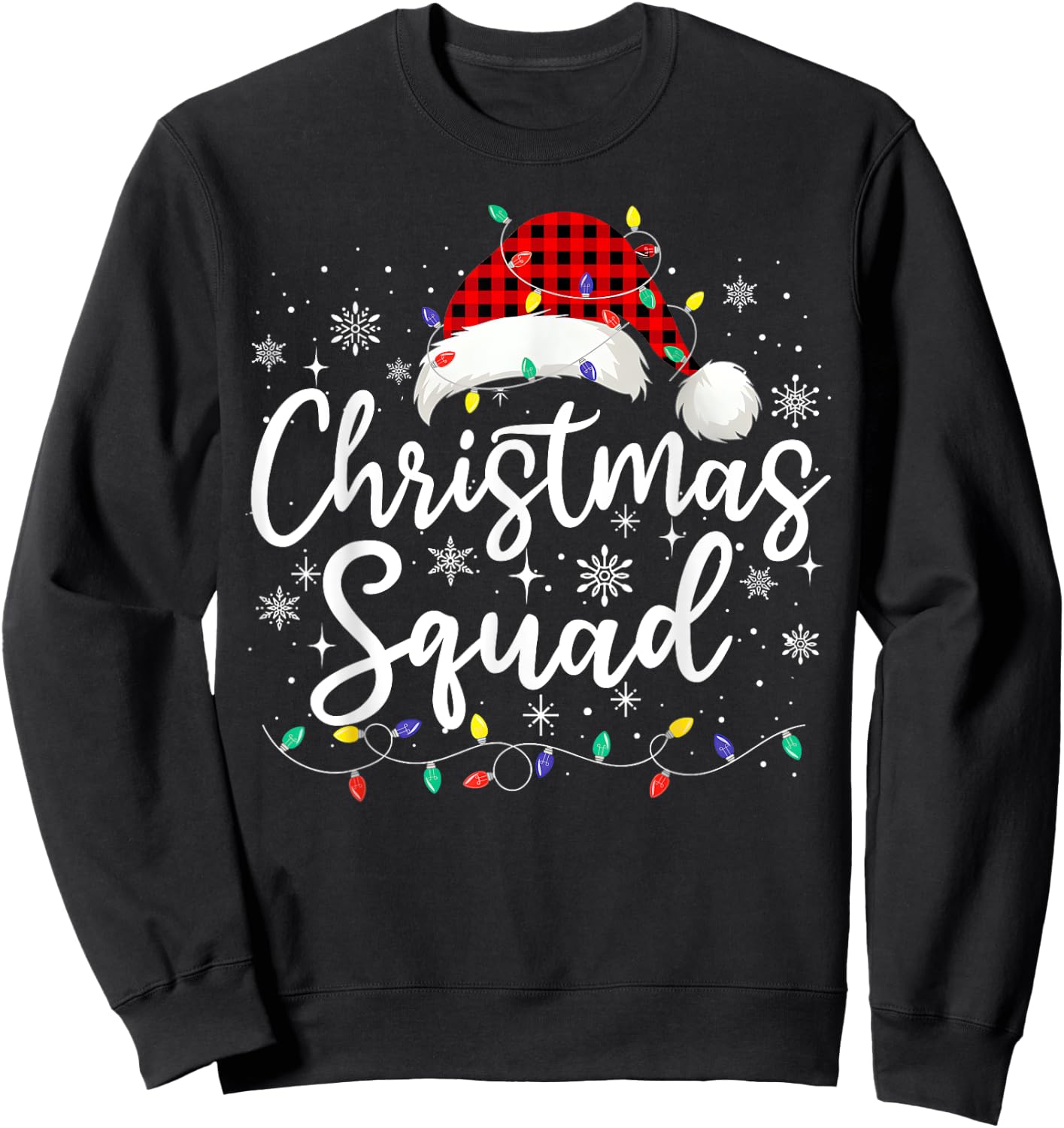 Christmas Squad Family Group Matching Christmas Pajama Party Sweatshirt - Sweatshirt | Black