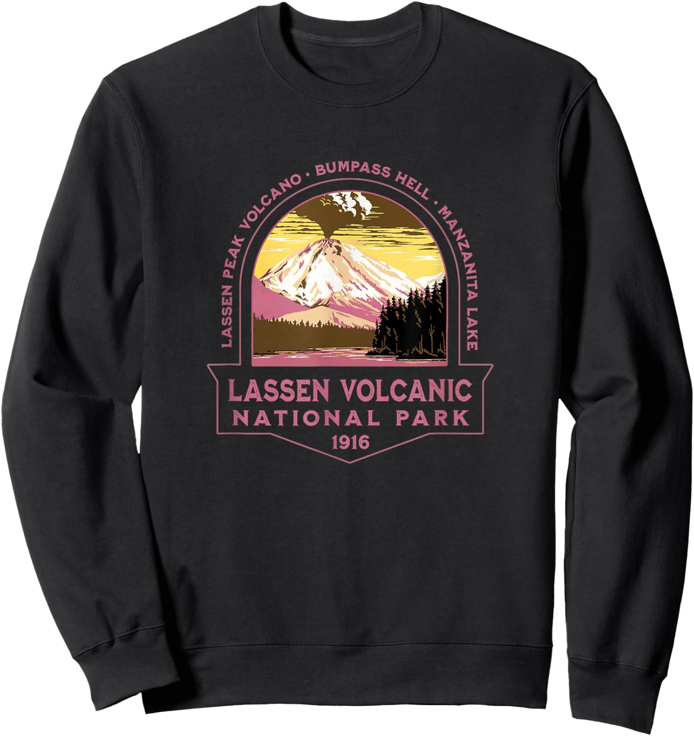 Lassen Volcanic National Park California Vacation Souvenir Sweatshirt - Sweatshirt | Black