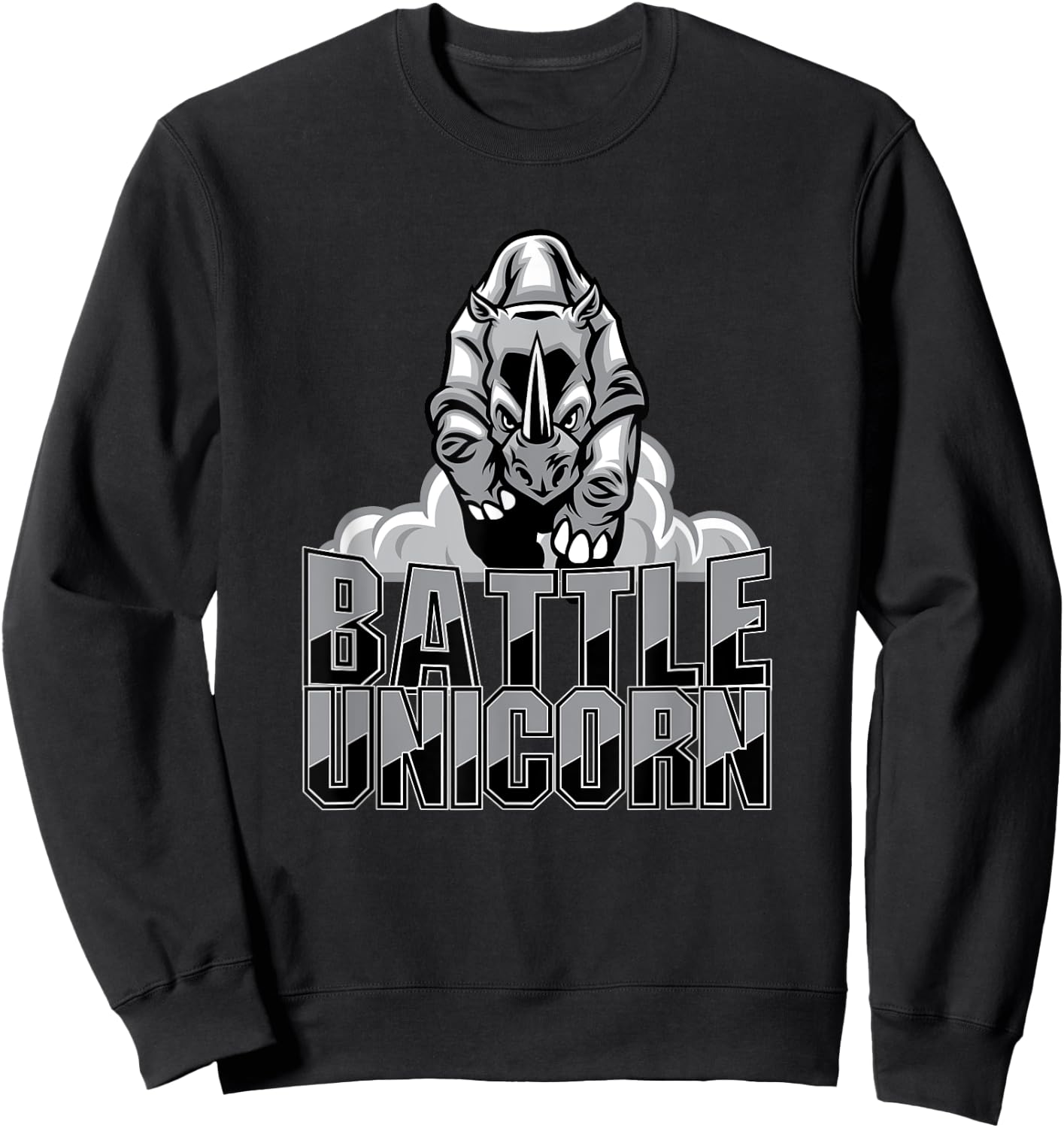 Battle Unicorn - Funny Rhino Rainbow Safari Sweatshirt - Sweatshirt | Black