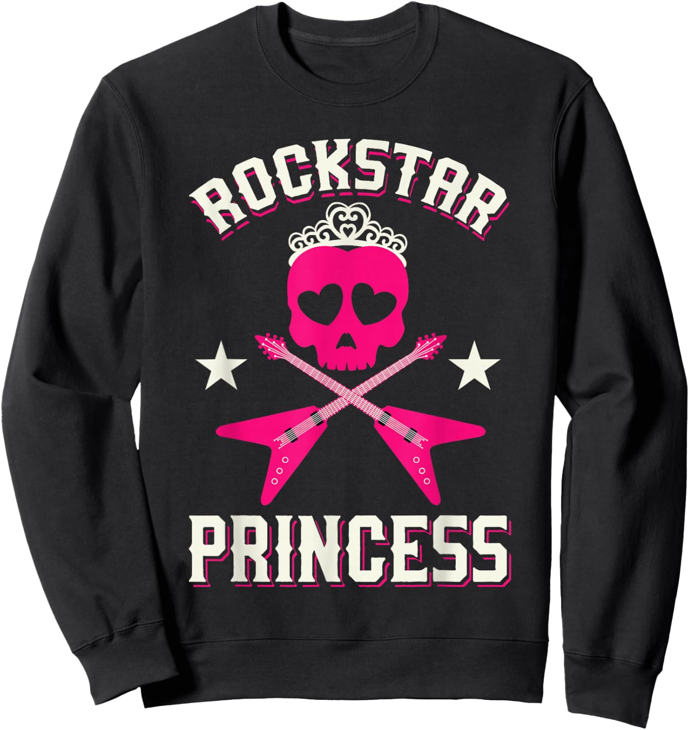 Rockstar Princess Shirt | Cute Girls Rockers Gift Sweatshirt - Sweatshirt | Black