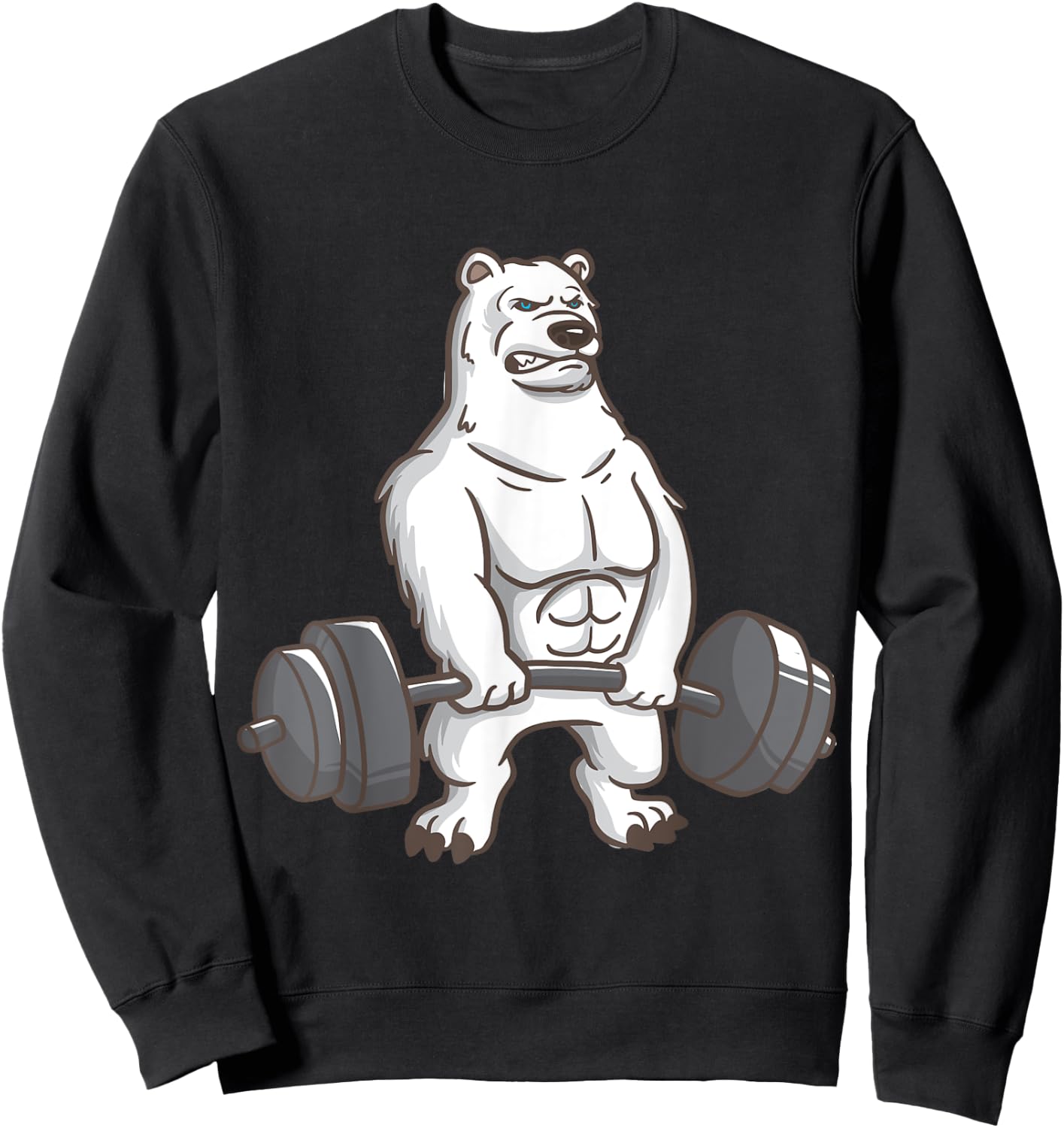 Polar Bear Powerlifting Weightlifting Gym And Animal Lovers Sweatshirt - Sweatshirt | Black