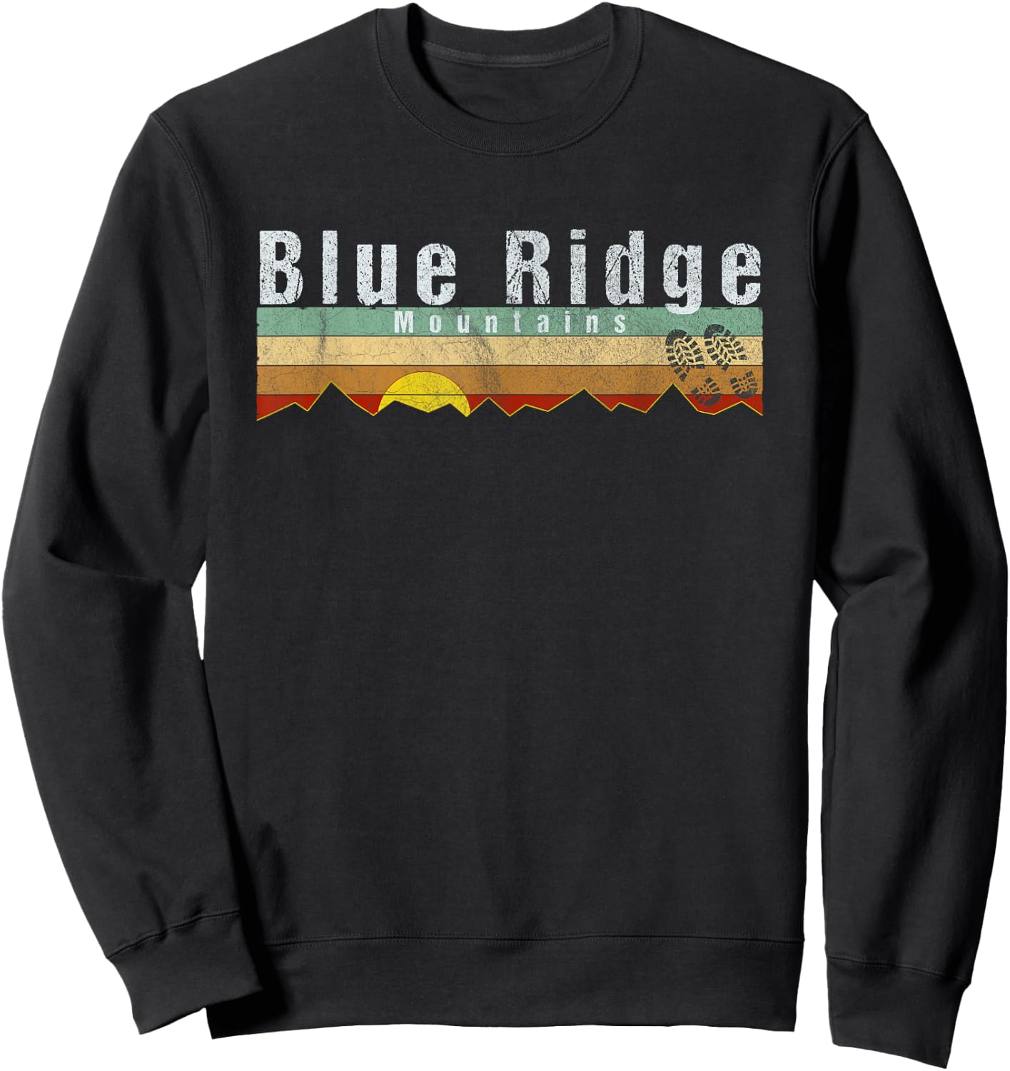 Blue Ridge Mountains - Vintage Blue Ridge Gift Sweatshirt - Sweatshirt | Black