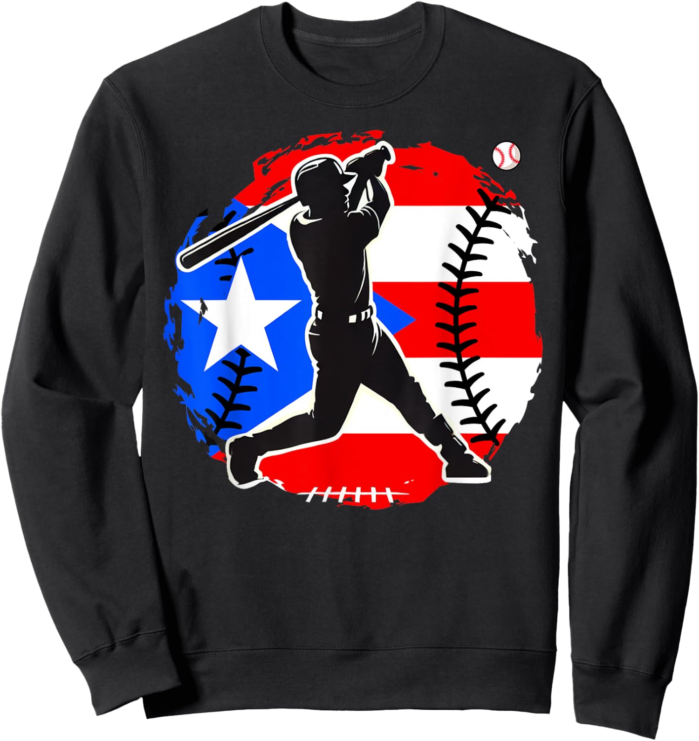 Baseball Pitcher Puerto Rico Flag Puerto Rican Softball Sweatshirt - Sweatshirt | Black