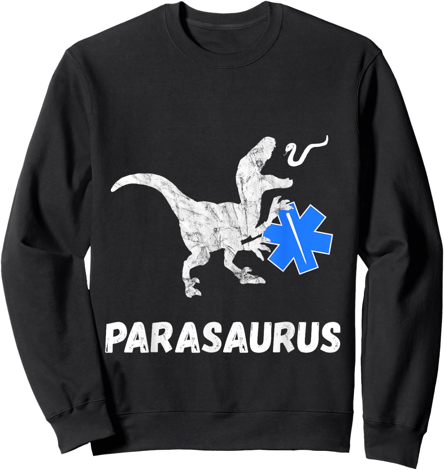 Paramedic Dino Funny Rescue Aid Dino Sani T-Rex Sweatshirt - Sweatshirt | Black