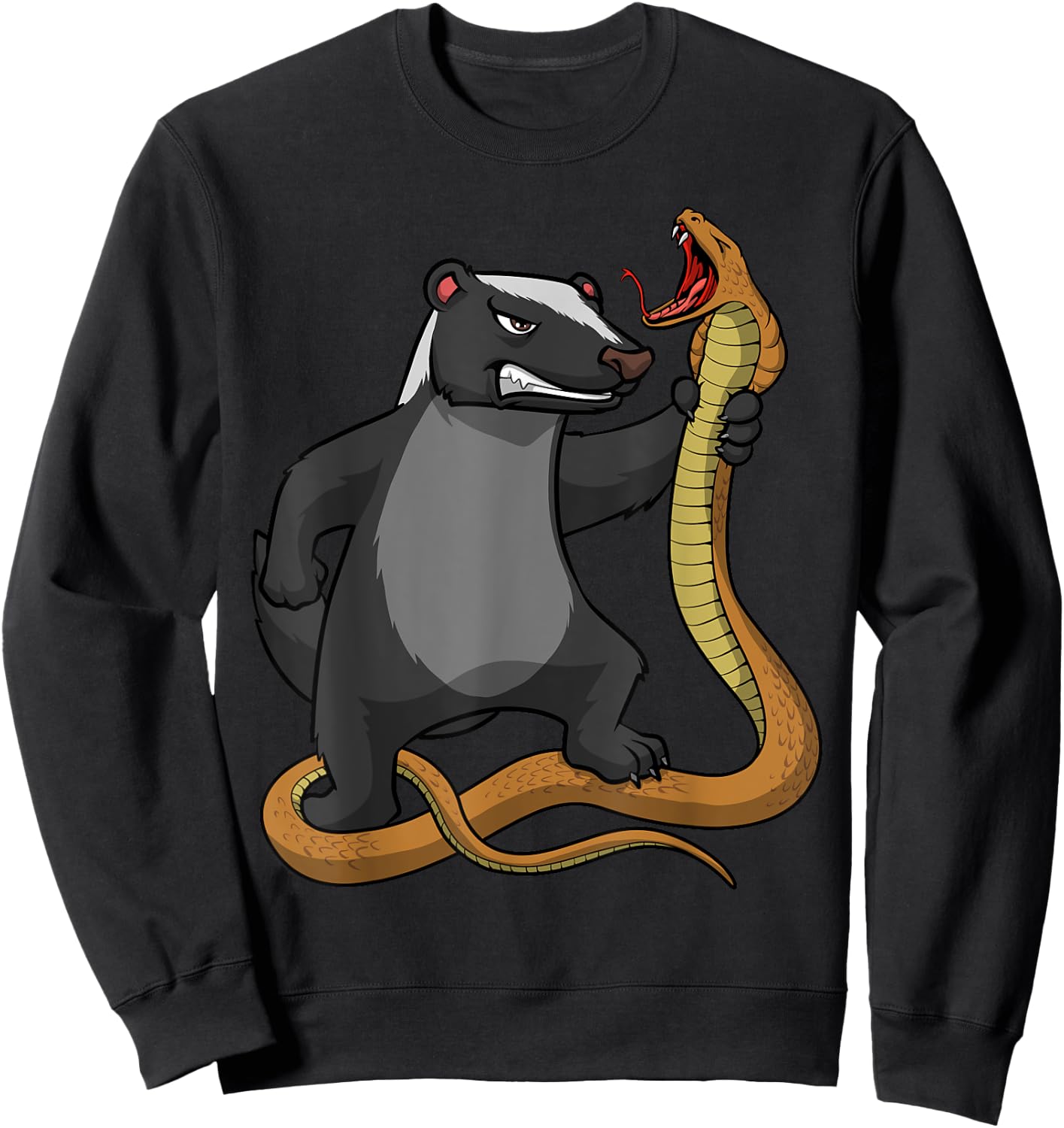 Funny Honey Badger Design Women Kids Honey Badger Sweatshirt - Sweatshirt | Black