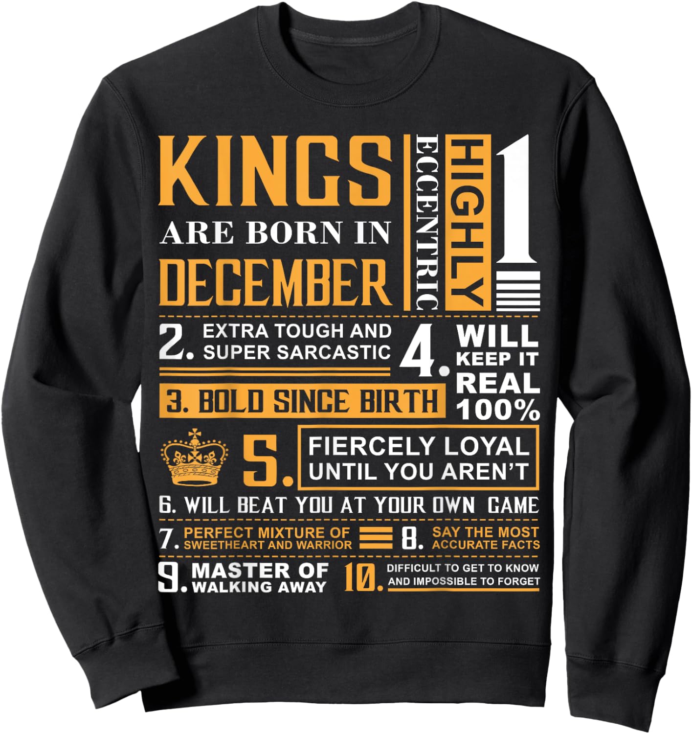 Birthday Gifts - Kings are Born In December Sweatshirt - Sweatshirt | Black