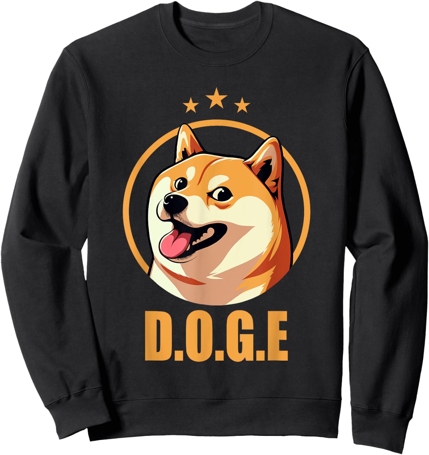 DOGE Department Of Government Efficiency Meme Shiba Inu Dog Sweatshirt - Sweatshirt | Black
