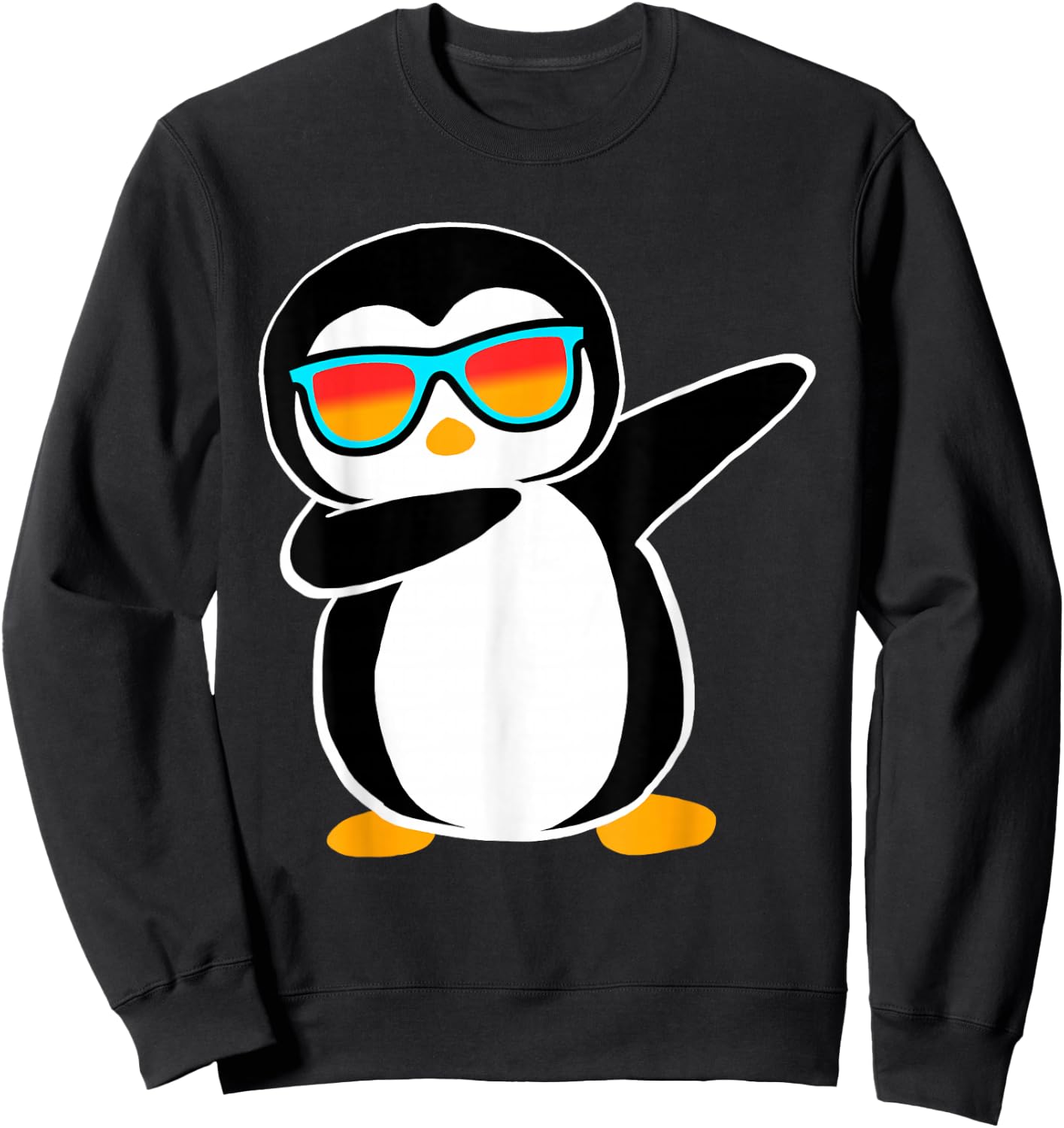 Dabbing Penguin Cute Animal Birthday Party Gift Sweatshirt - Sweatshirt | Black
