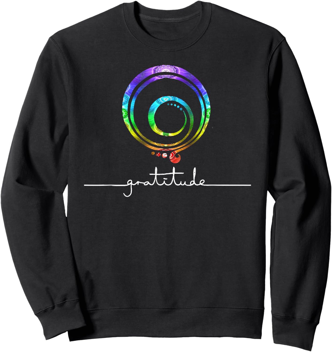 Gratitude Chakra Shirt Gratitude Symbol Inspirational Shirt Sweatshirt - Sweatshirt | Black