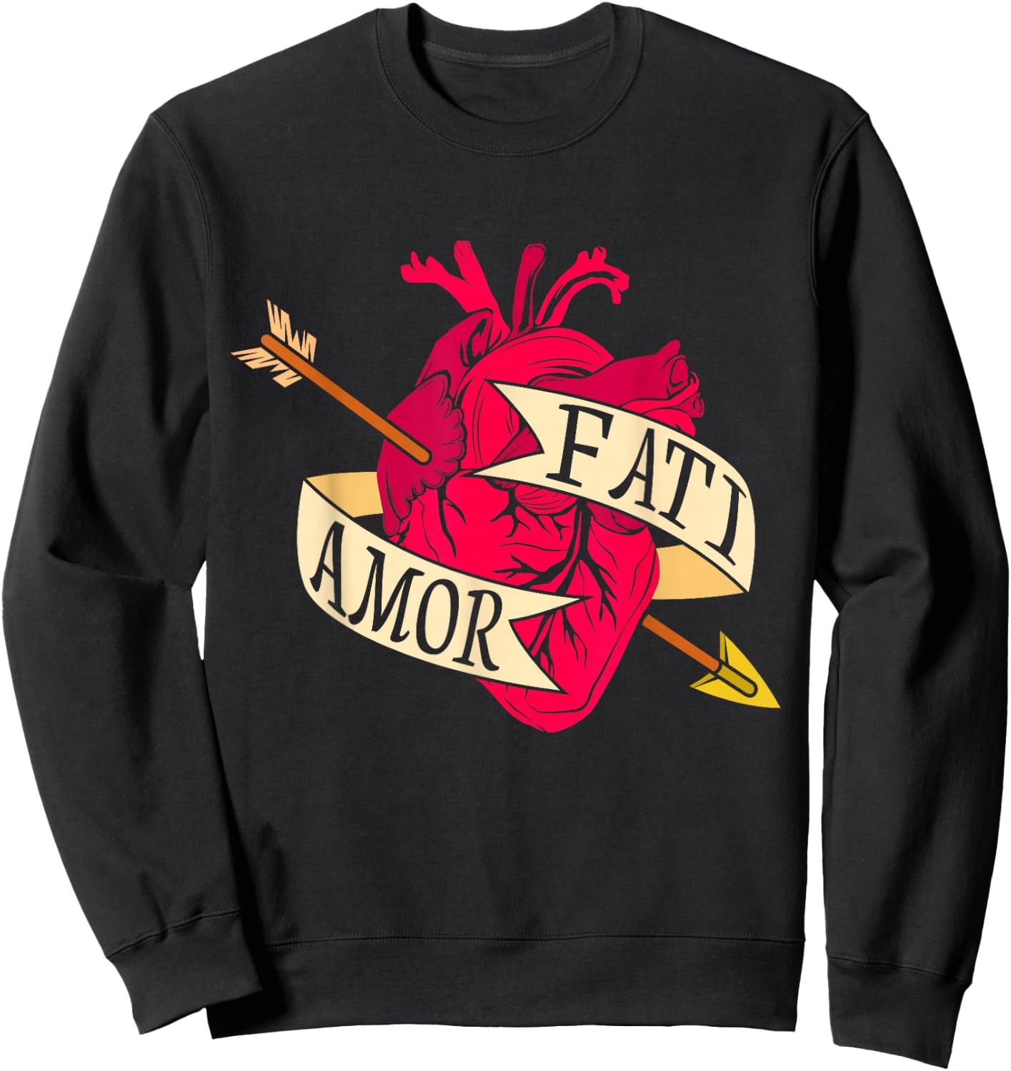 Stoicism Philosophy Shirts - Amor Fati Sweatshirt - Sweatshirt | Black