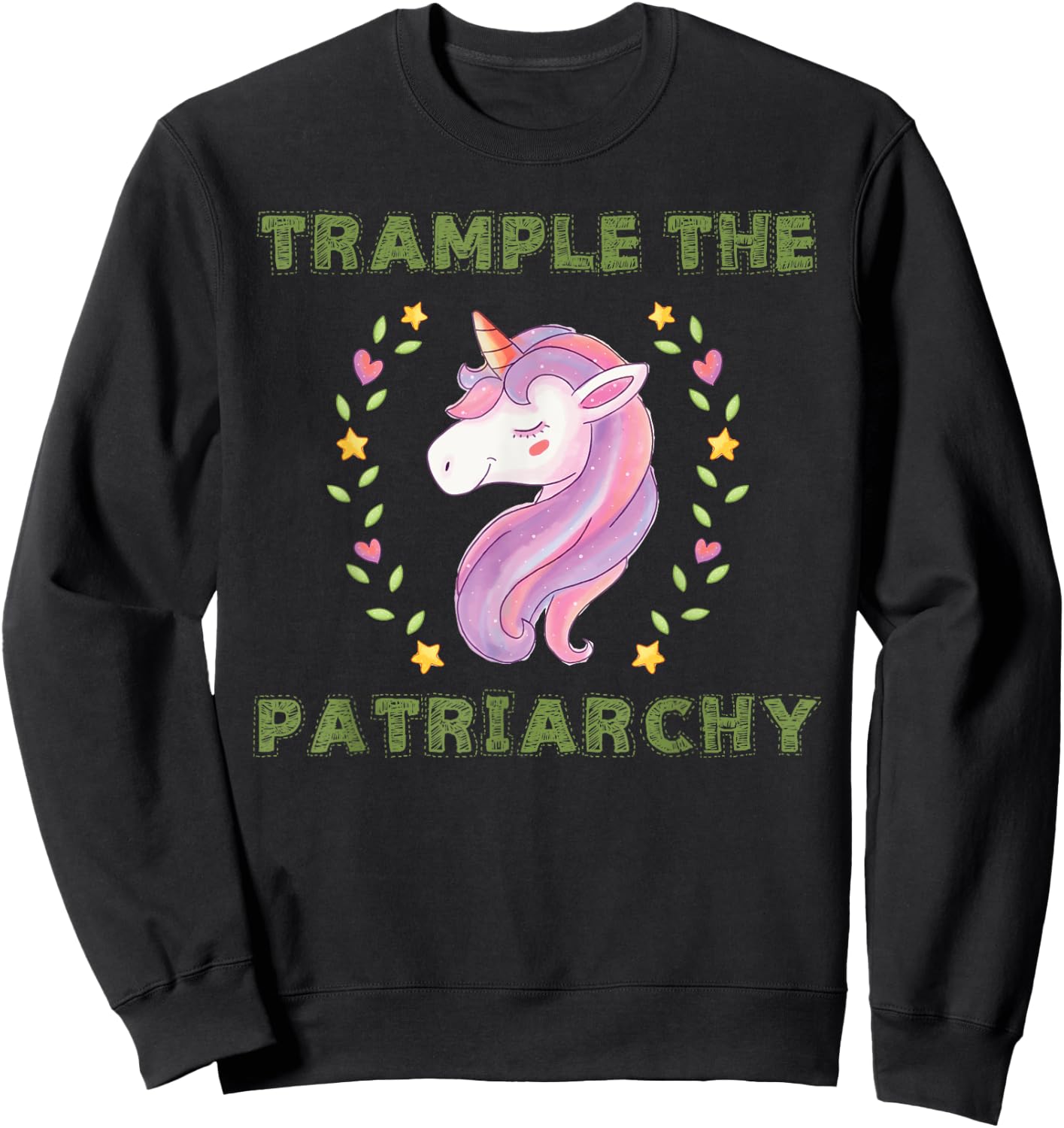 Trample The Patriarchy, Unicorn Lovers Feminist Sweatshirt - Sweatshirt | Black