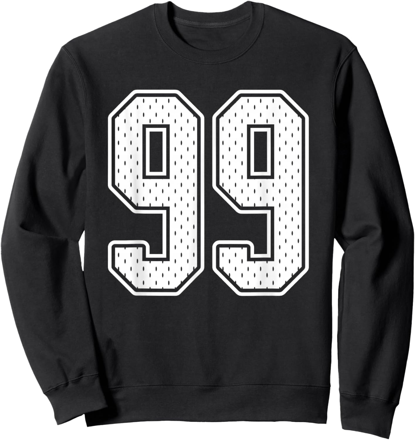 #99 White Vintage Number 99 Sports Fan Jersey Style Sweatshirt - Sweatshirt | Black
