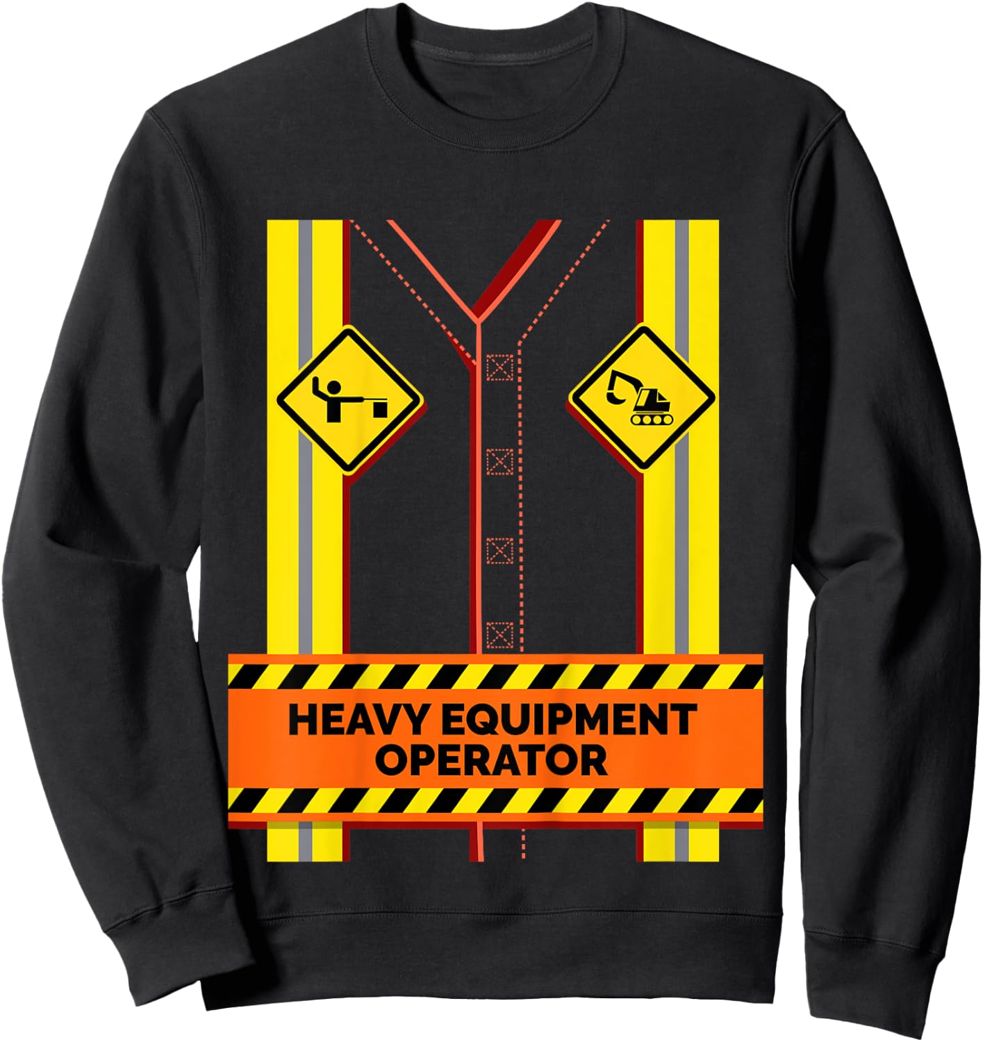 Kids Kids Construction Worker Costume Boys Equipment Operator Sweatshirt - Sweatshirt | Black
