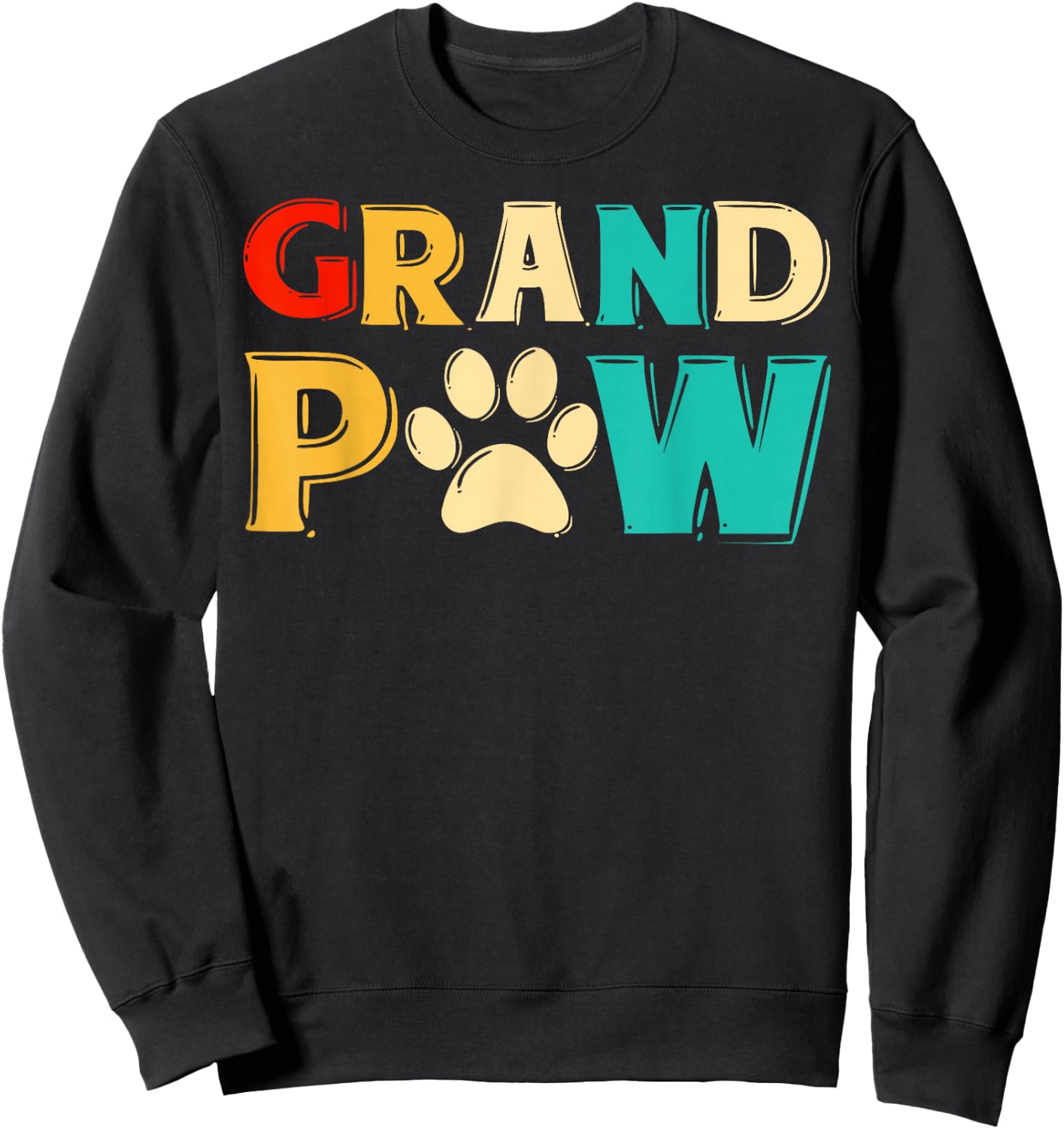 Grand Paw Dog Grandpaw Grandpa Dog Lover Vintage Gift Men Women Girls Kids Sweatshirt - Sweatshirt | Black