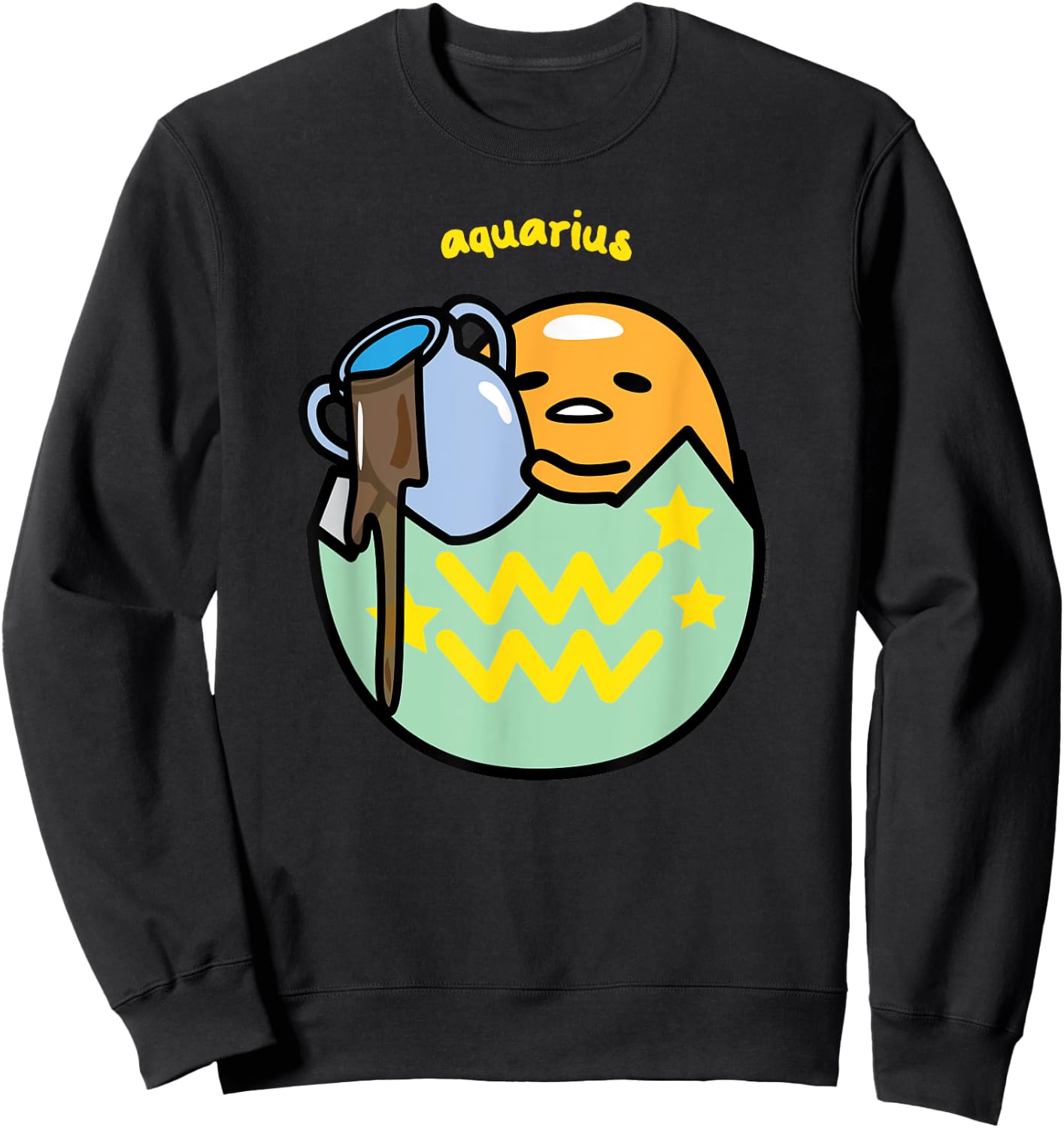 Gudetama Zodiac Aquarius Shirt Sweatshirt - Sweatshirt | Black