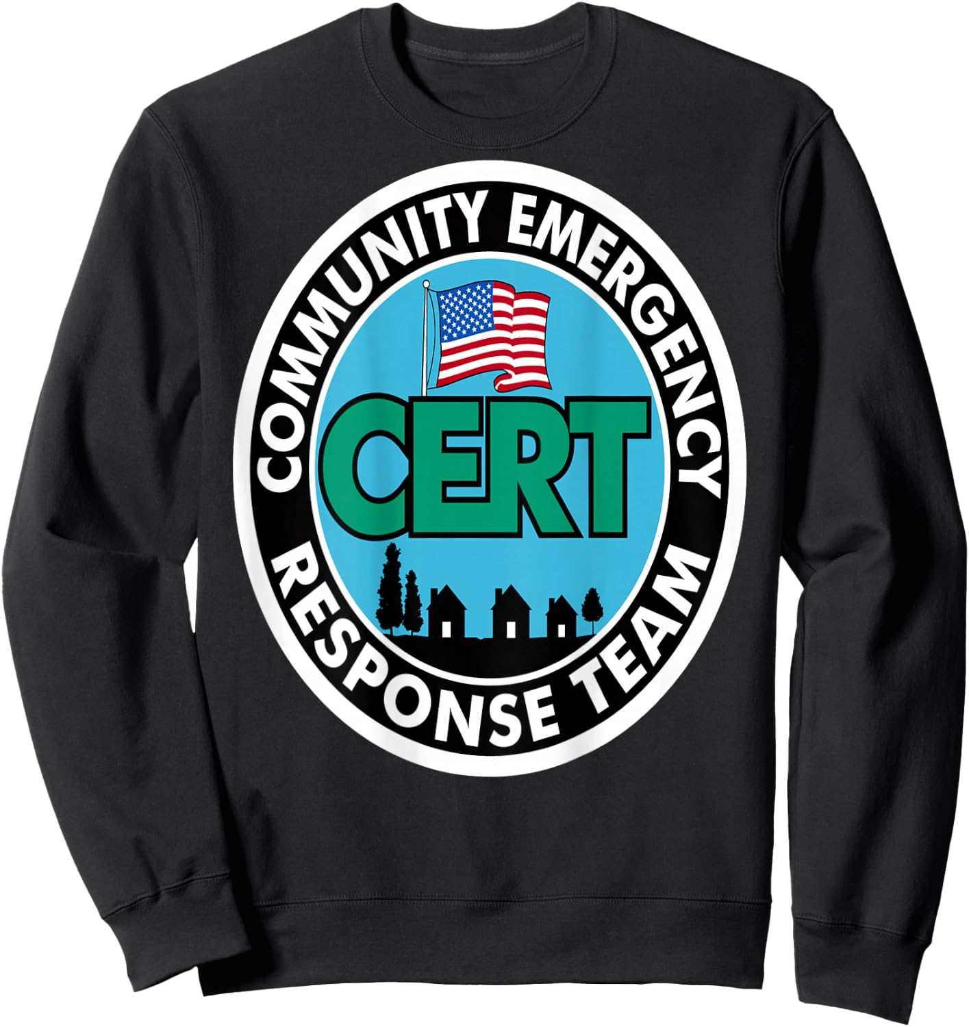 CERT Community Emergency Response Team White Back Print Sweatshirt - Sweatshirt | Black