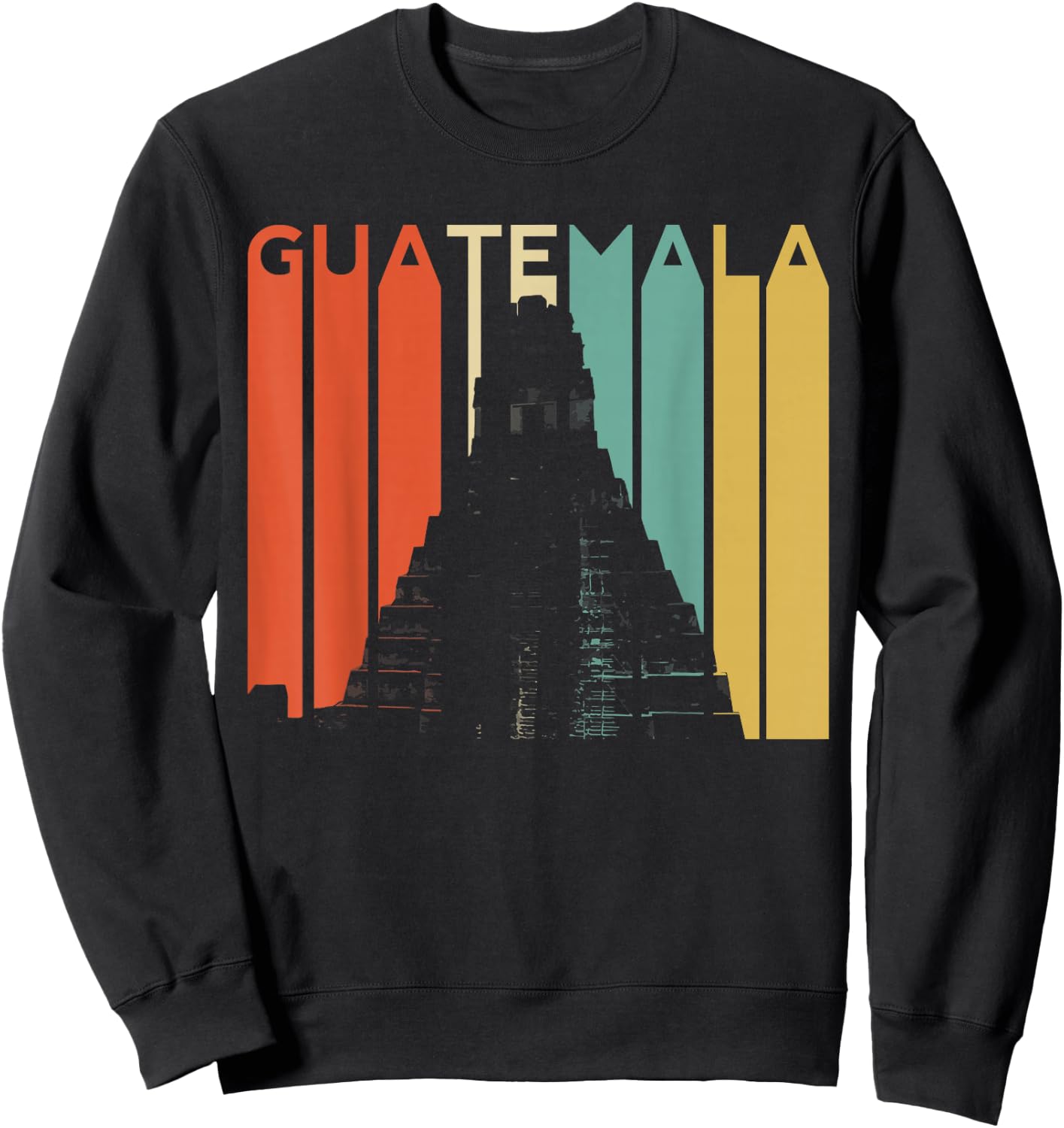 Guatemala Chapin Atitlan Tikal Maya Retro Guate Quetzal Arte Sweatshirt - Sweatshirt | Black