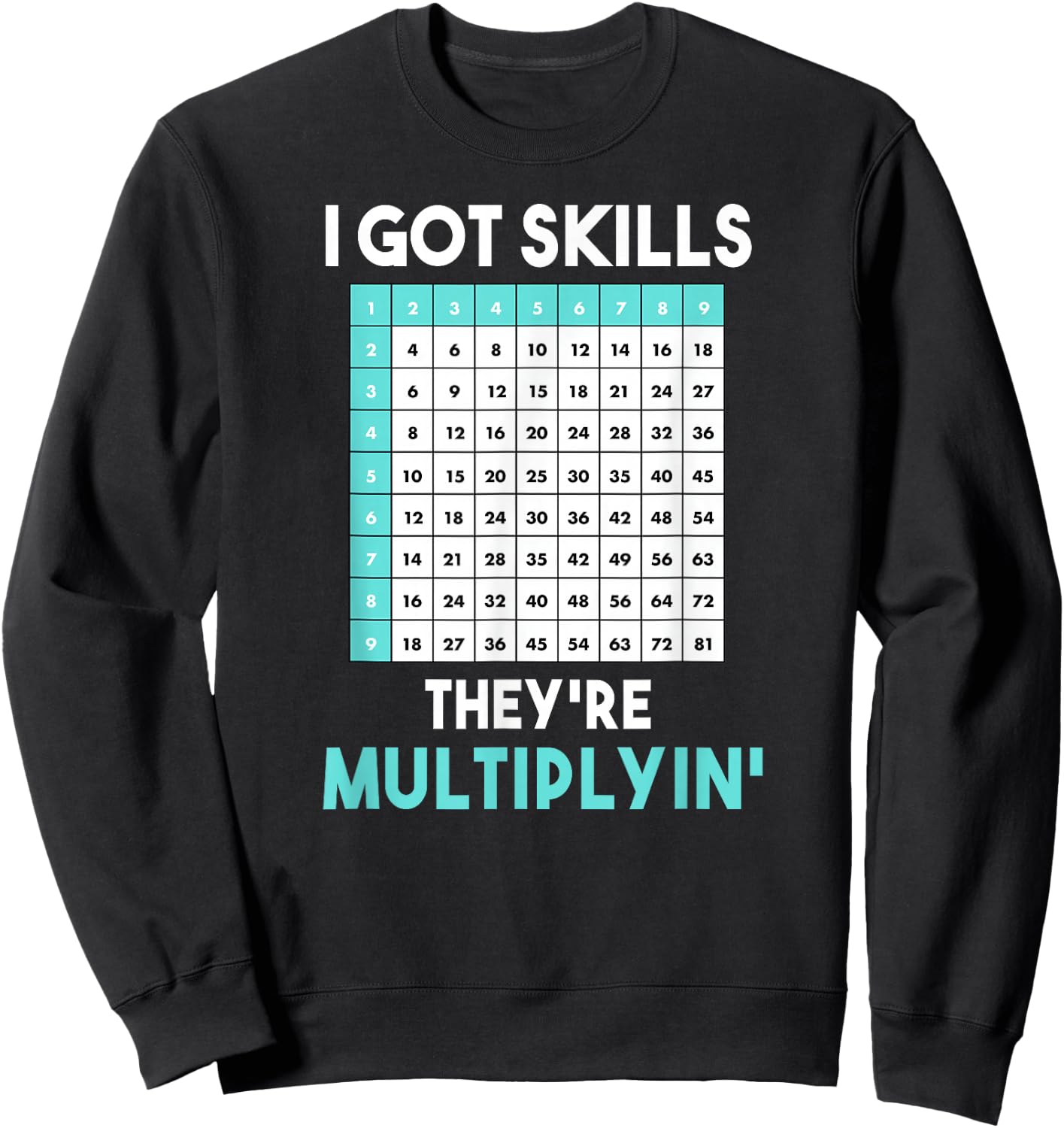 I Got Skills They're Multiplying Funny Math Teacher Women Sweatshirt - Sweatshirt | Black
