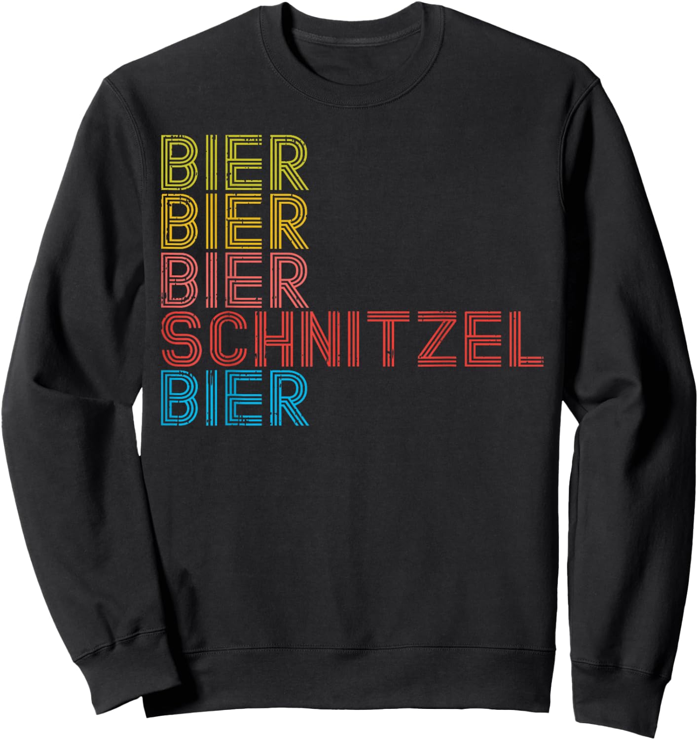 Retro Bier Schnitzel Beer Oktoberfest Drinking Team Sweatshirt - Sweatshirt | Black