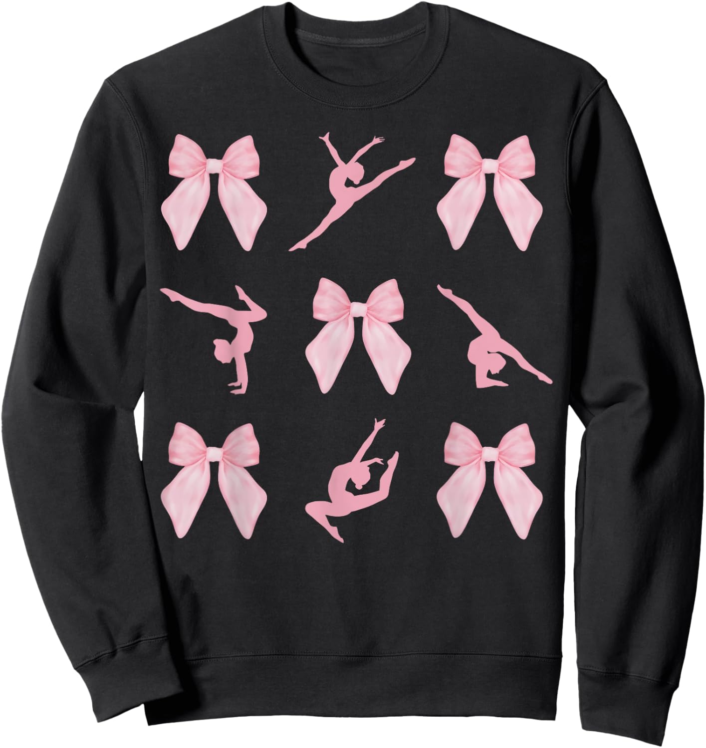 Dance Coquette Pink Bow Ballet Dancer Ballerina Girls Women Sweatshirt - Sweatshirt | Black