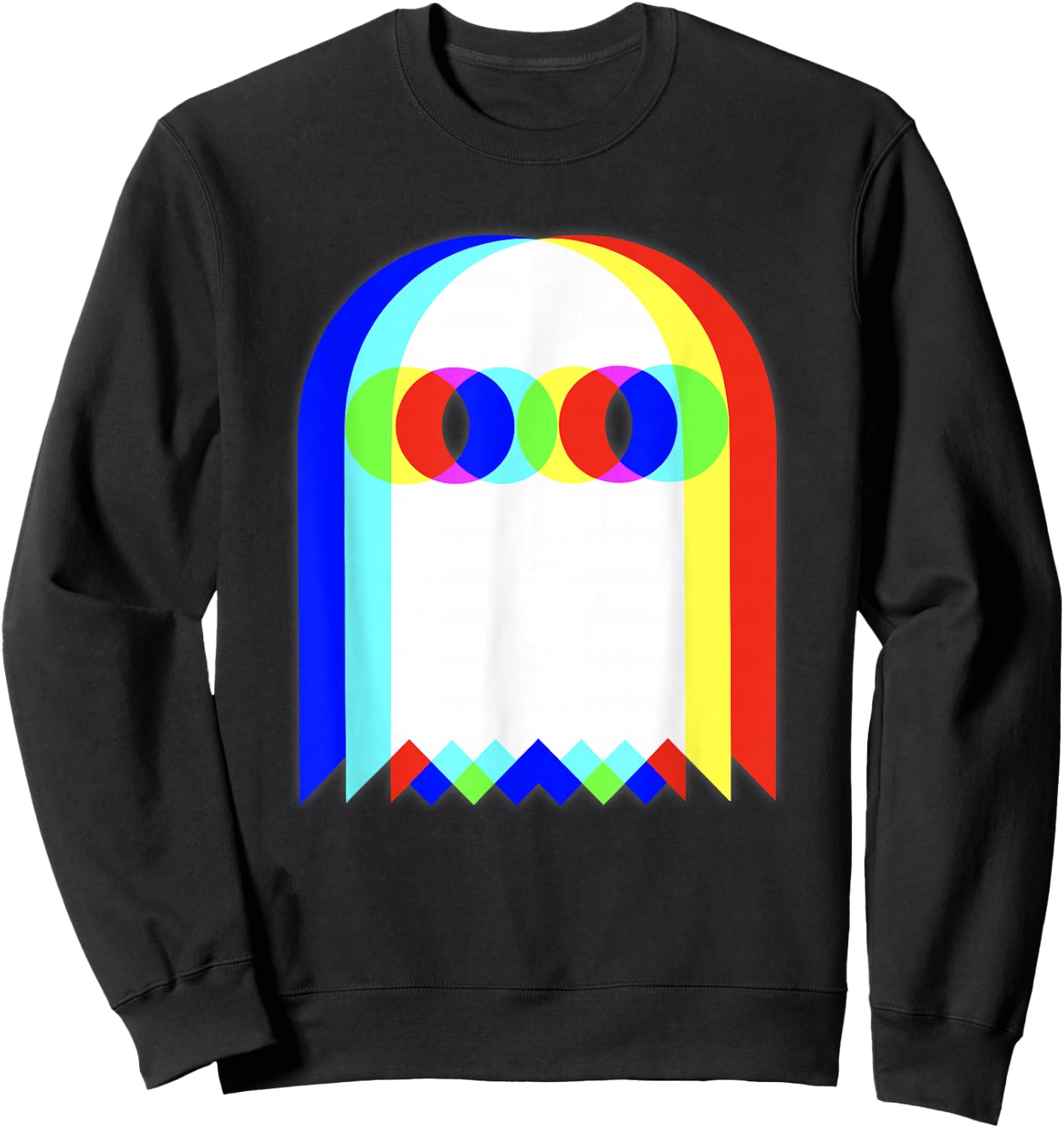 Threadrock Vaporwave Psychedelic Ghost Retro Halloween Techno EDM Adults Kids Sweatshirt - Sweatshirt | Black