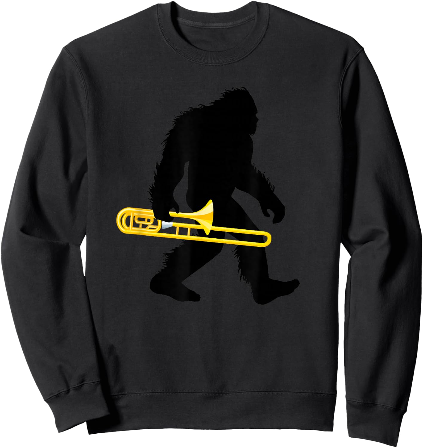 Bigfoot Trombone Sasquatch Trombonist Apparel Sweatshirt - Sweatshirt | Black