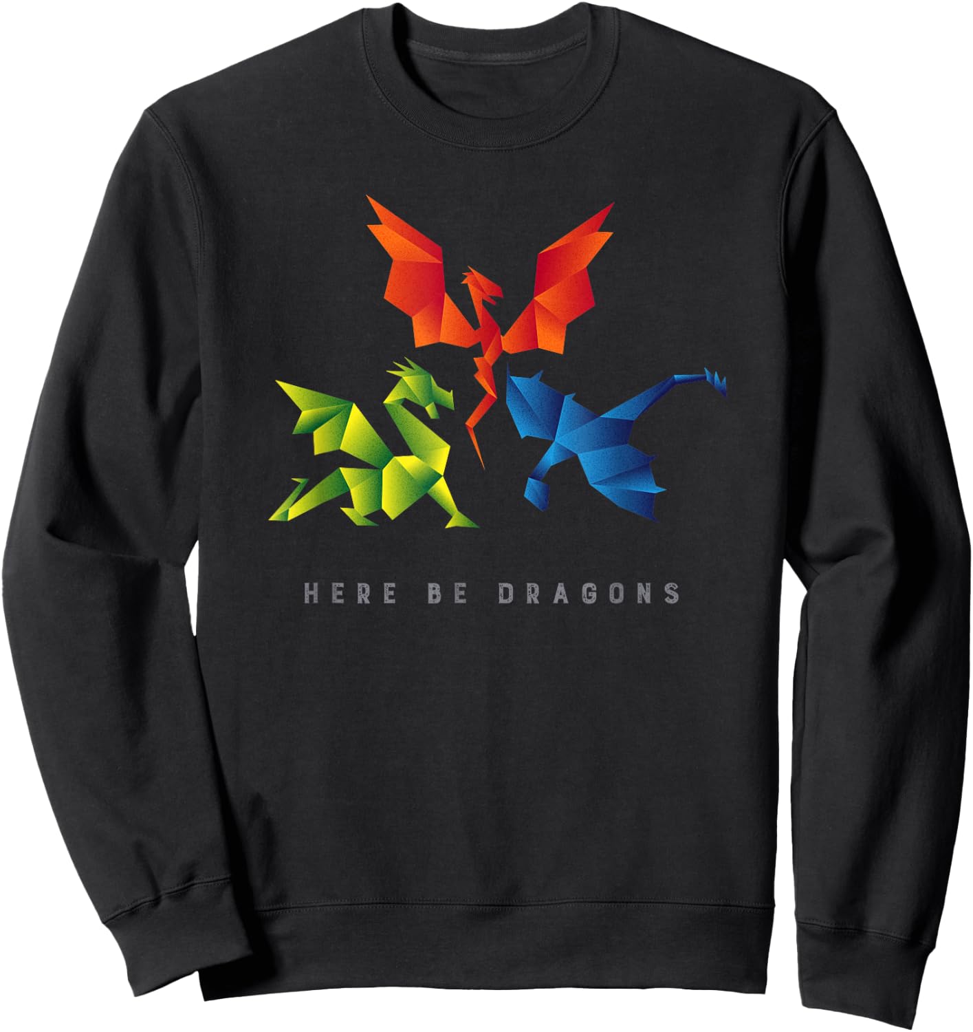 SCP-1762 Where The Dragons Went Origami Style Dragons Sweatshirt - Sweatshirt | Black