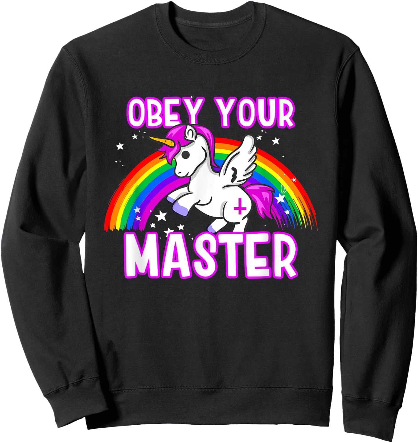 Obey Your Master - Bad Unicorn Religion Heavy Metal God Sweatshirt - Sweatshirt | Black