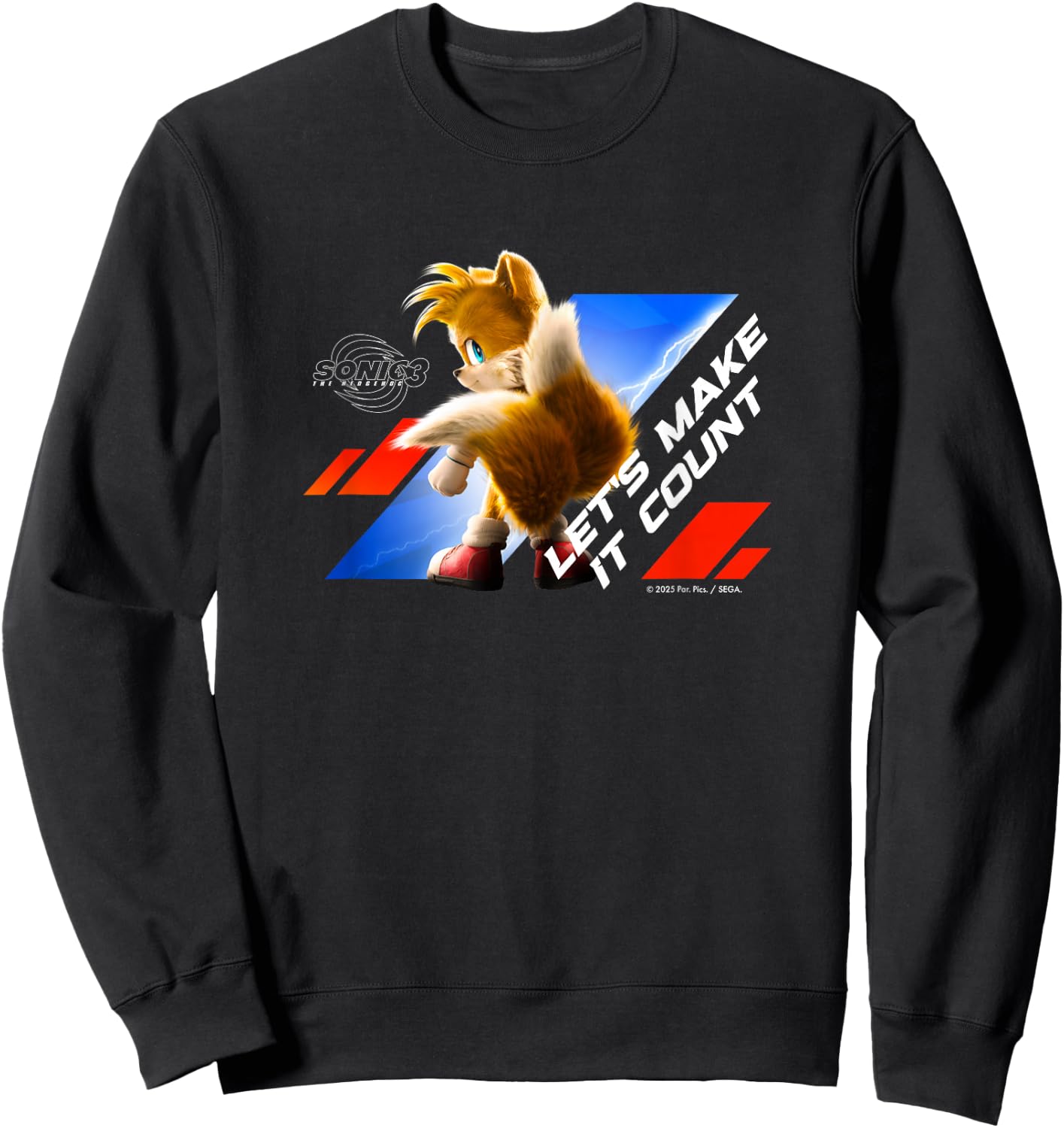 Sonic the Hedgehog 3 - Tails "Let's Make it Count" Sweatshirt - Sweatshirt | Black
