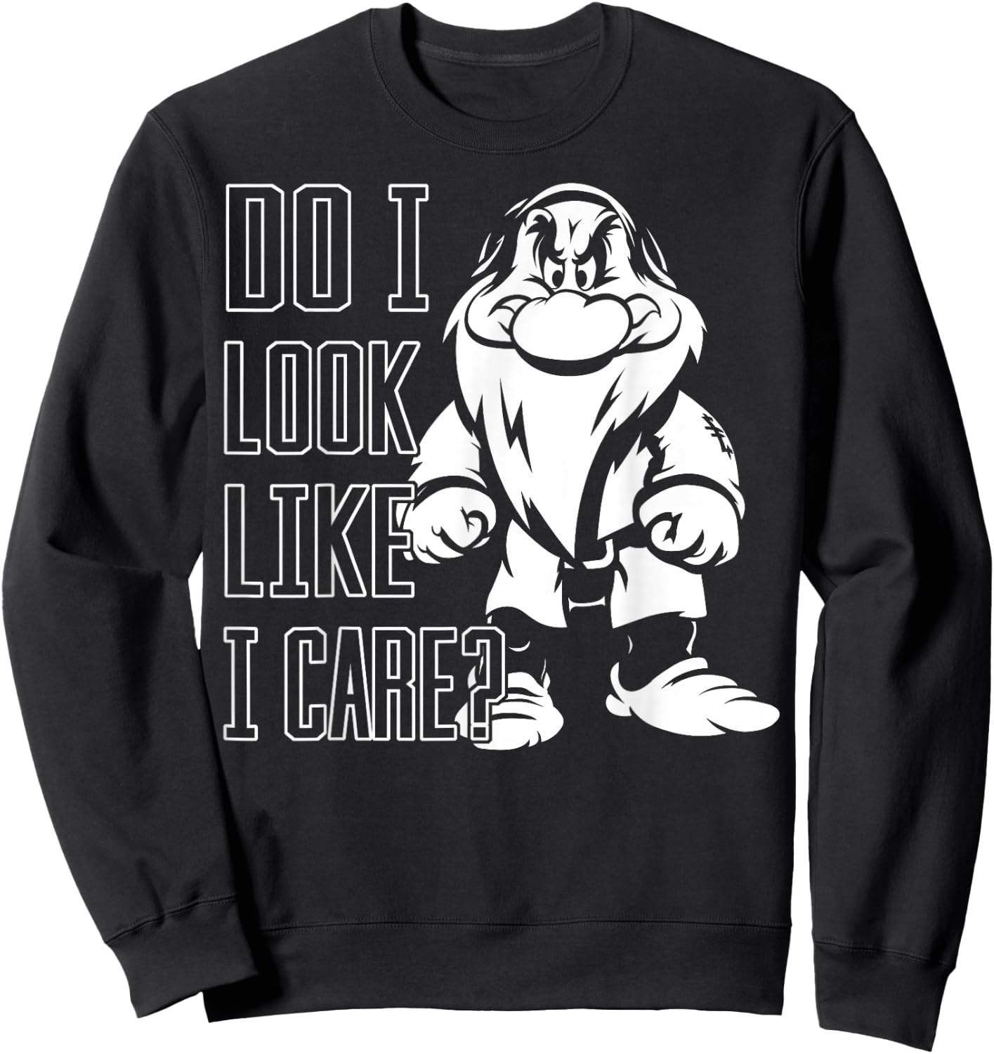 Disney Snow White Grumpy Do I Look Like I Care Sweatshirt - Sweatshirt | Black