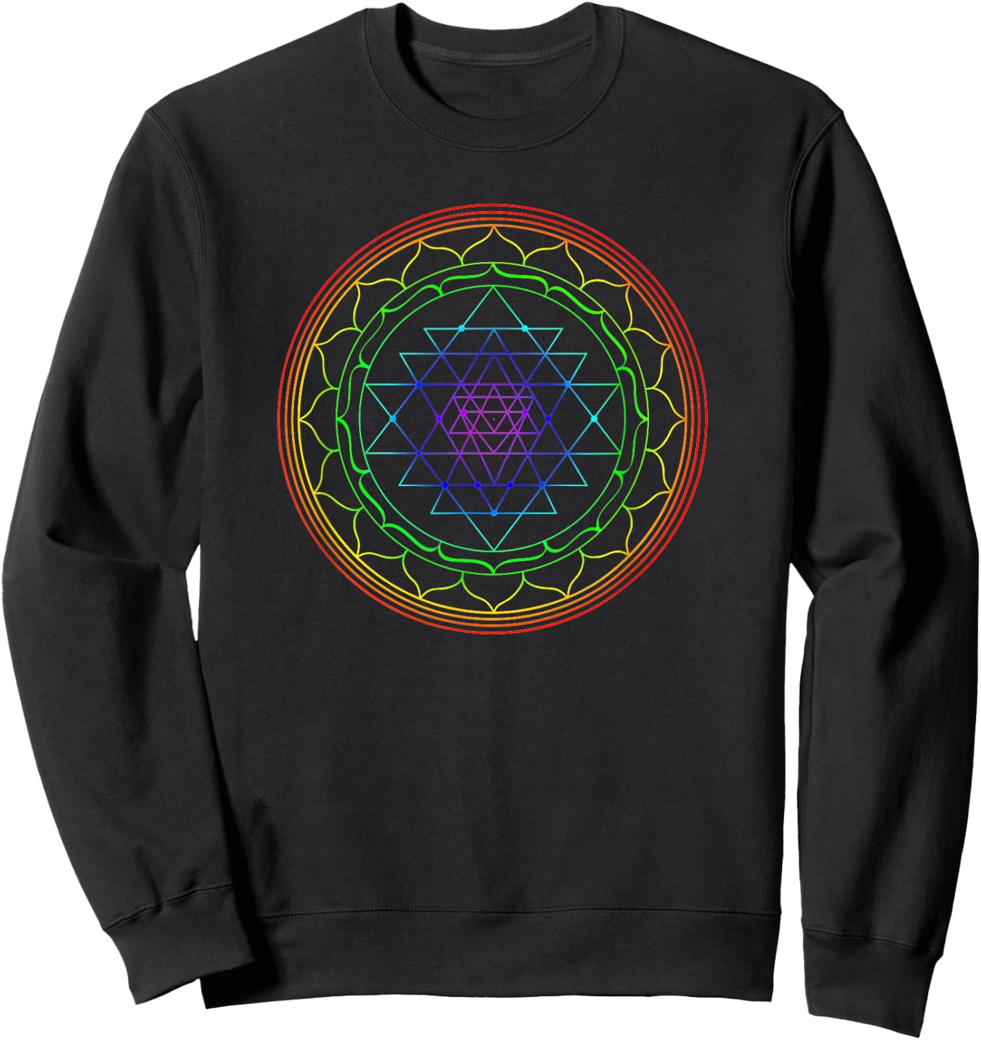 Sri Yantra Mandala Sacred Geometry Spiritual Gift Yoga Lover Sweatshirt - Sweatshirt | Black