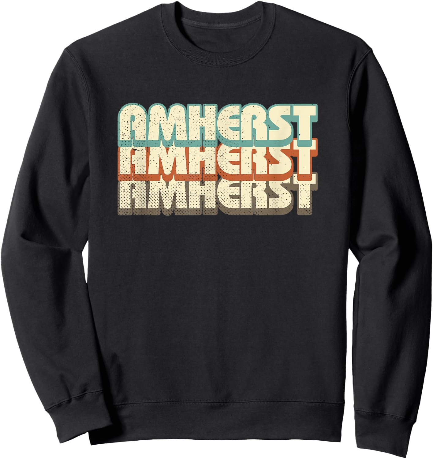 Retro Amherst Massachusetts Sweatshirt - Sweatshirt | Black