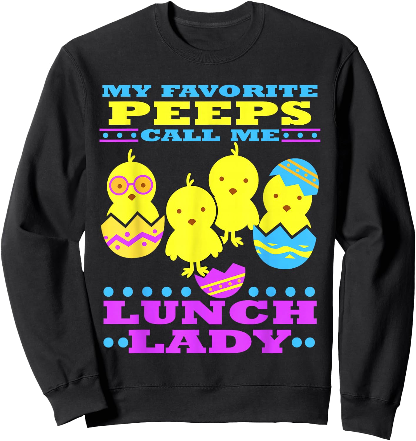 Easter Lunch Lady School Cute Cafeteria Worker Sweatshirt - Sweatshirt | Black