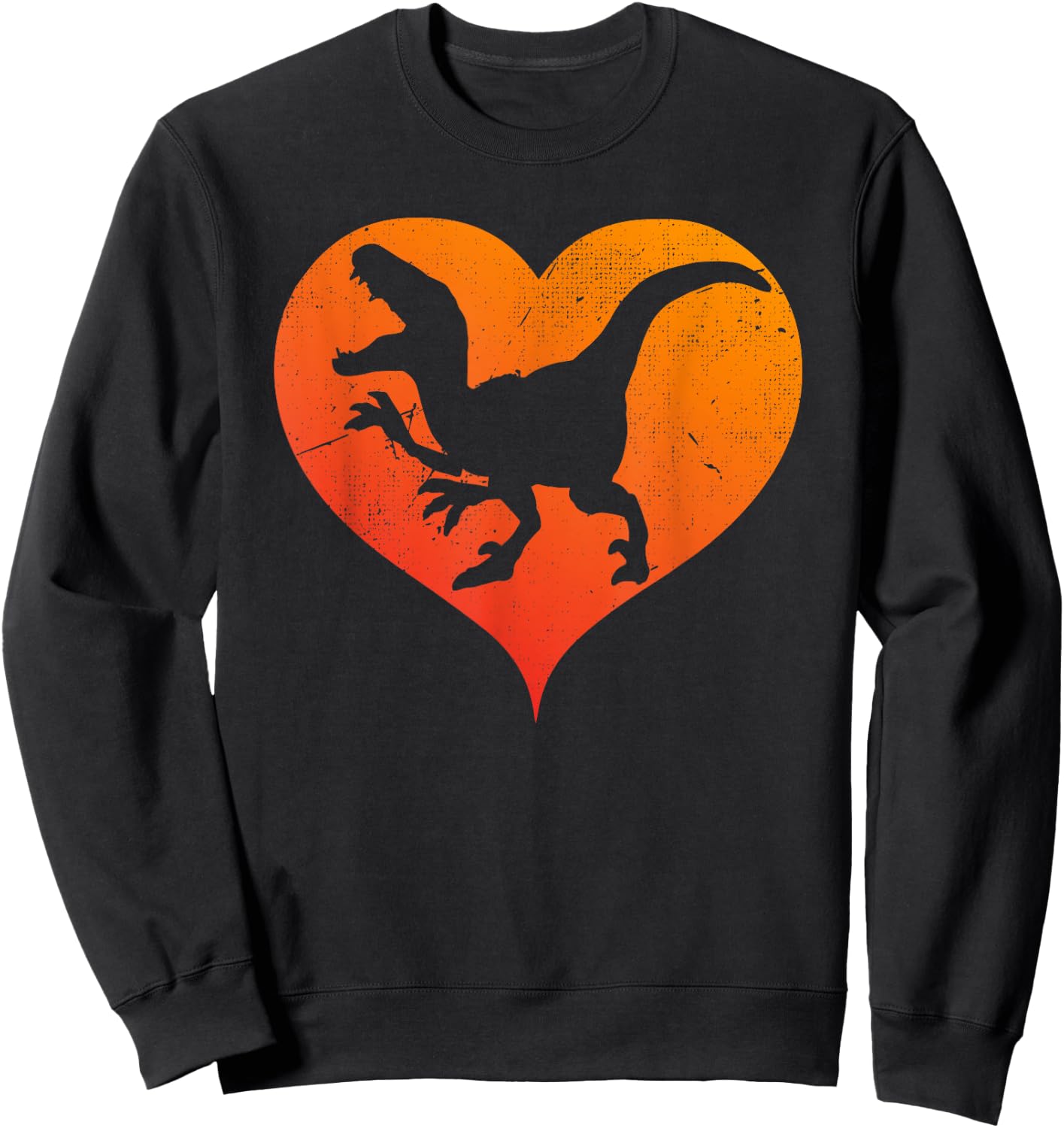 I Love Dinosaurs Velociraptor I Heart Dinosaurs Shirt Sweatshirt - Sweatshirt | Black
