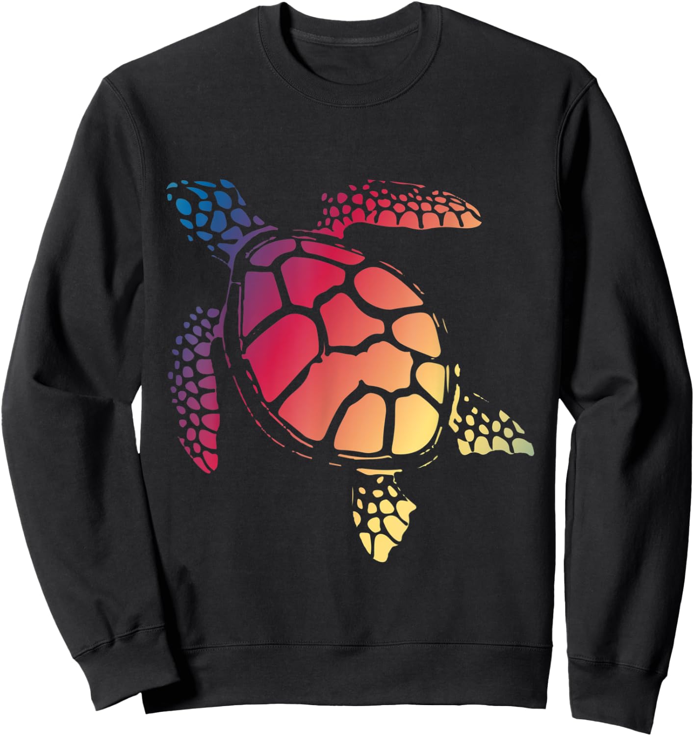 Turtle Art Colorful Sea Reptile Nature Gift Turtle Sweatshirt - Sweatshirt | Black
