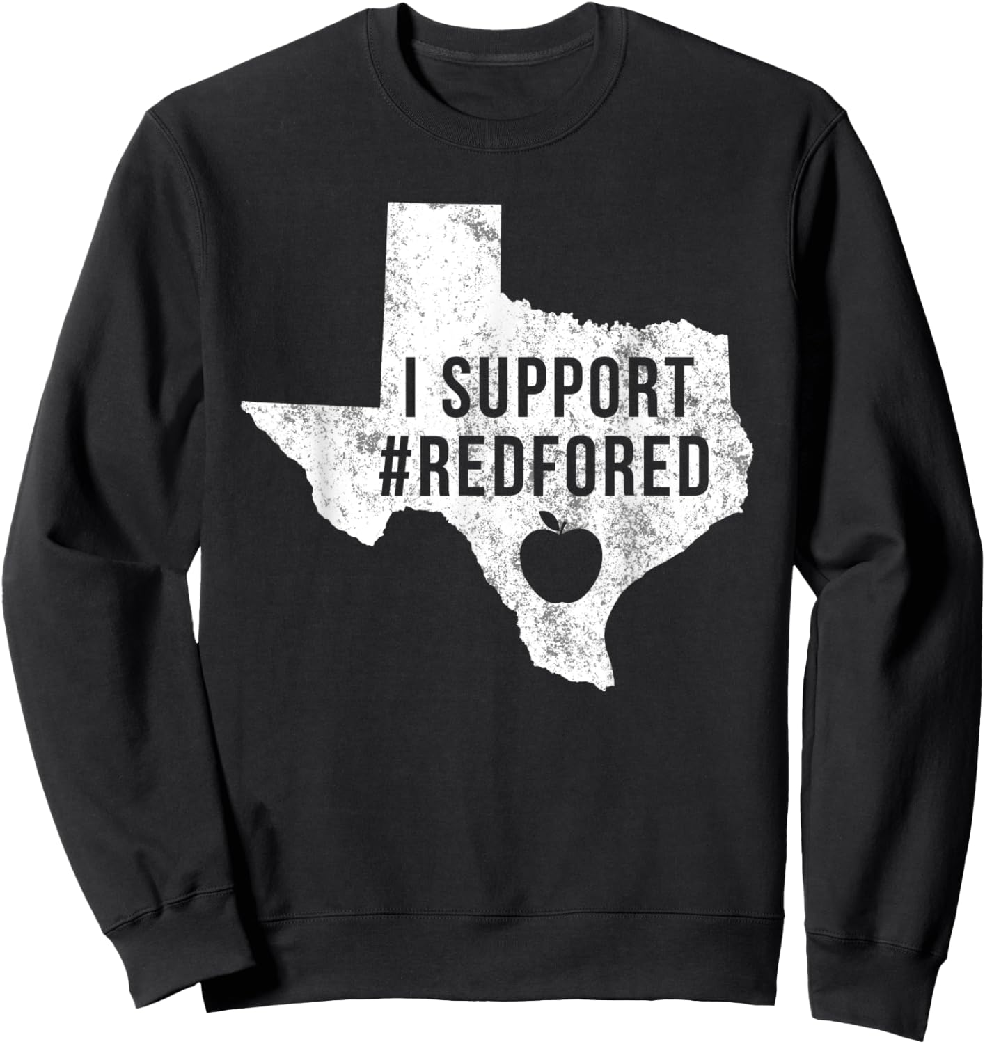 I Support Red For Ed Texas Teacher Public Education Women Kids Sweatshirt - Sweatshirt | Black