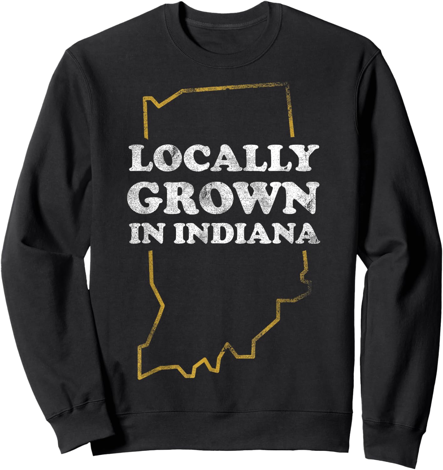 Locally Grown In Indiana State Outline Sweatshirt - Sweatshirt | Black