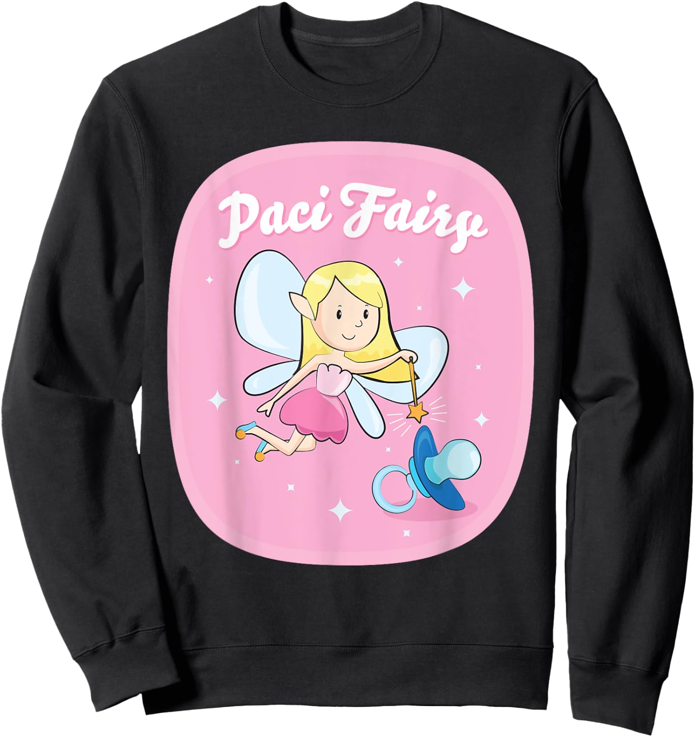 Pacifier Fairy for Girls: Cute Paci Fairy Illustration Sweatshirt - Sweatshirt | Black