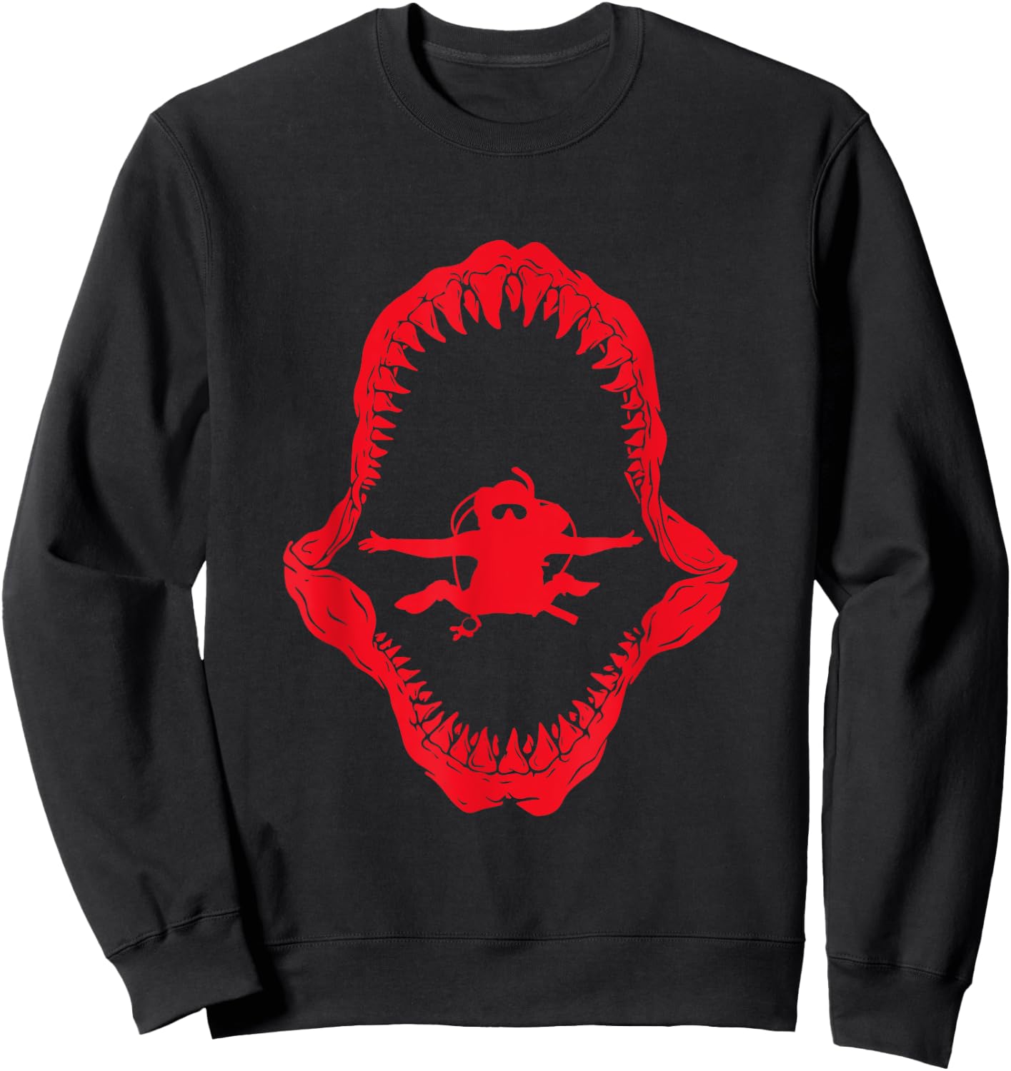Shark Diving Scuba Diver Gift Underwater Deep Sea Dive Sweatshirt - Sweatshirt | Black