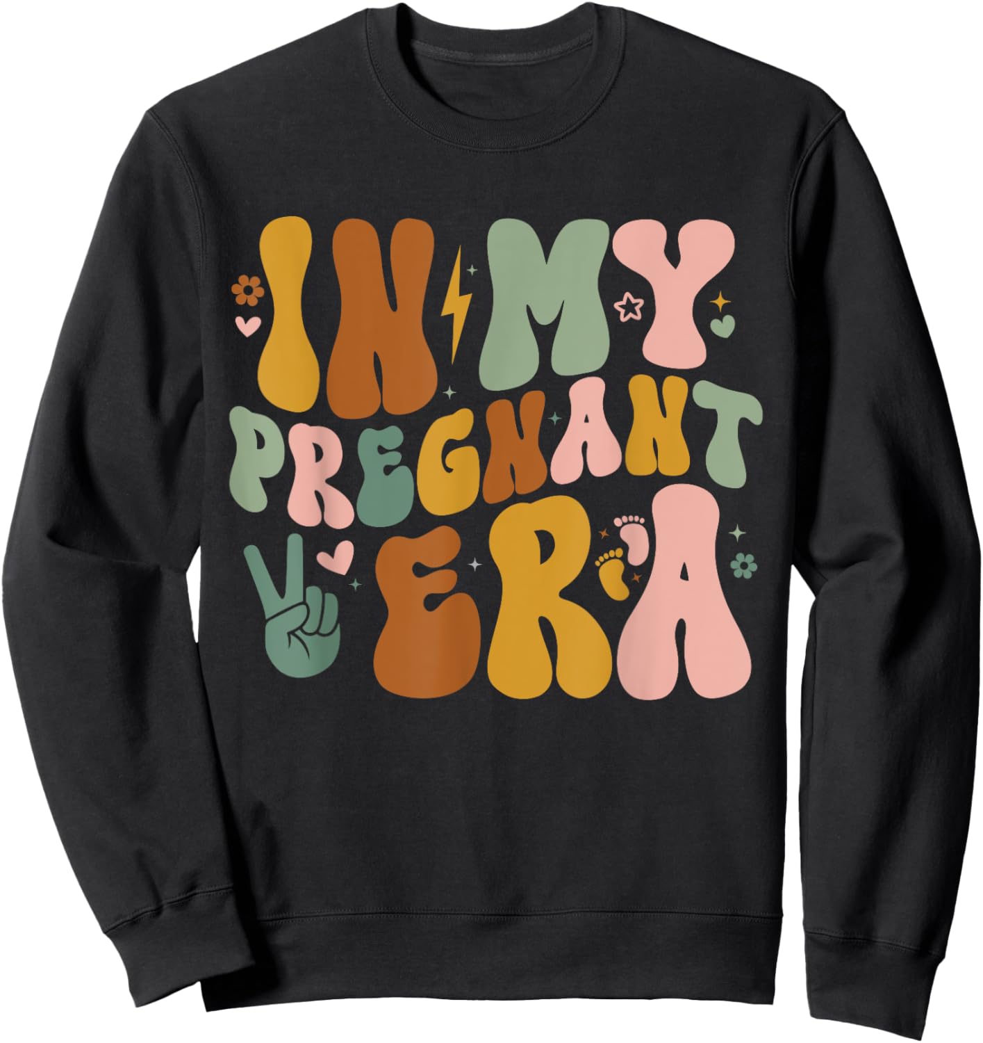 In My Pregnant Era Funny Pregnancy Announcement New Pregnant Sweatshirt - Sweatshirt | Black
