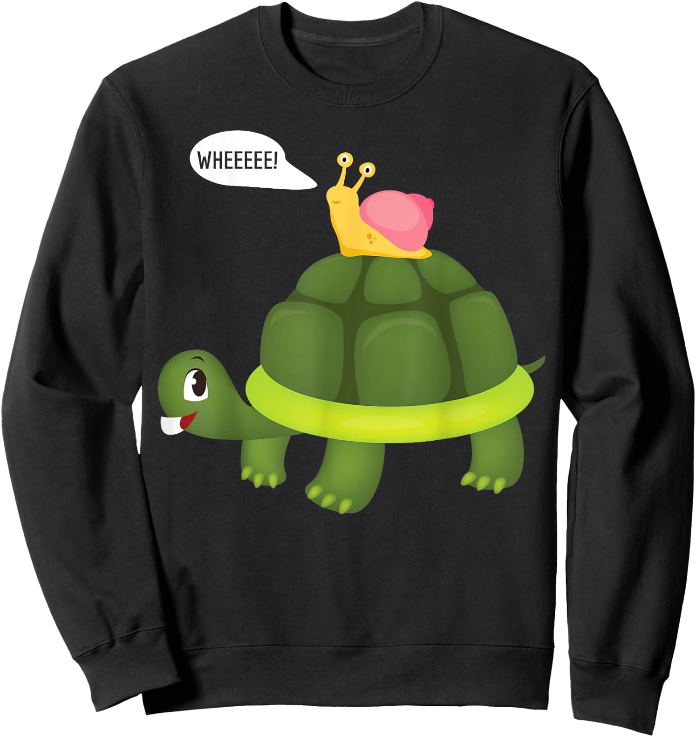 Snail Riding Turtle Funny Shirt Sweatshirt - Sweatshirt | Black