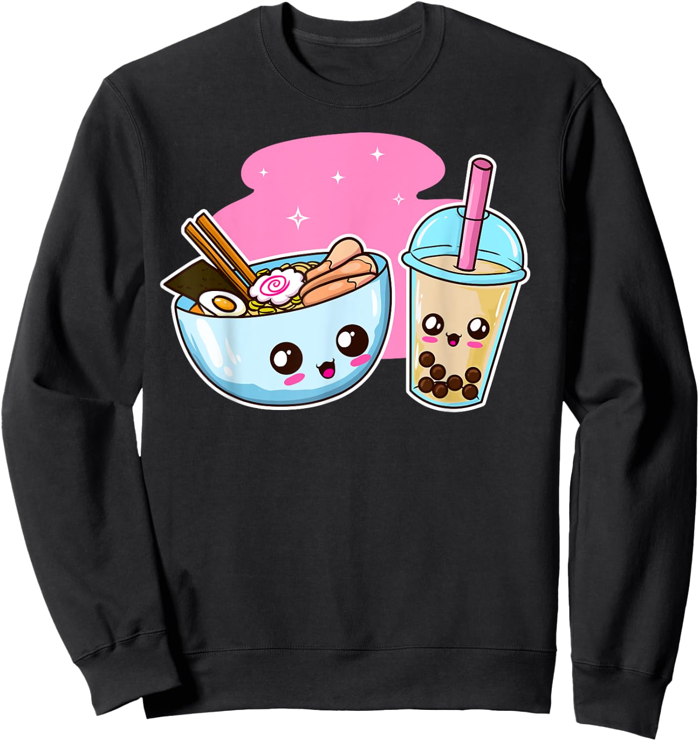 Ramen Bubble Tea Boba Japanese Noodles K-POP Merch Anime Sweatshirt - Sweatshirt | Black