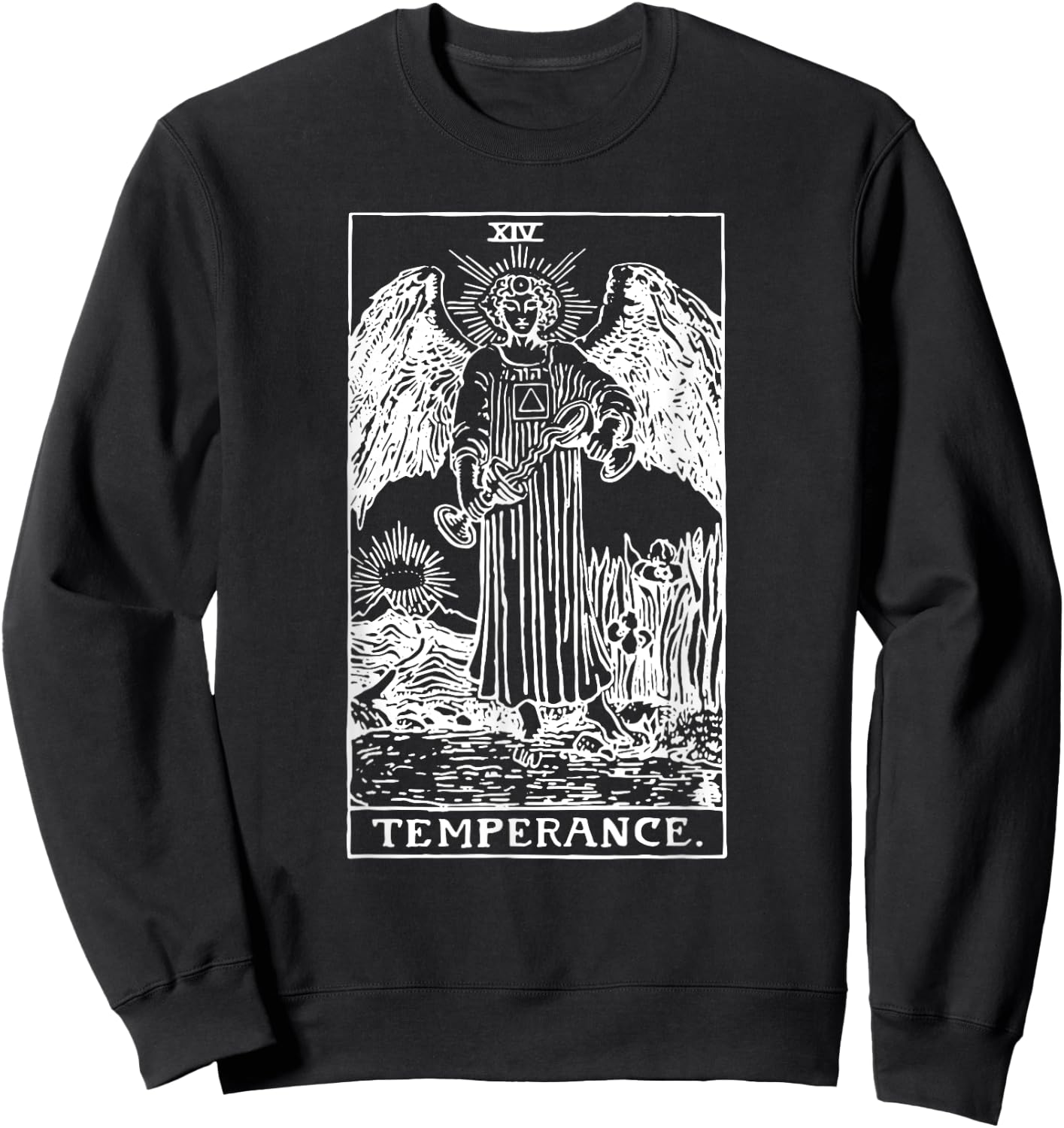 Temperance (Art) Tarot Card XIV Sweatshirt - Sweatshirt | Black