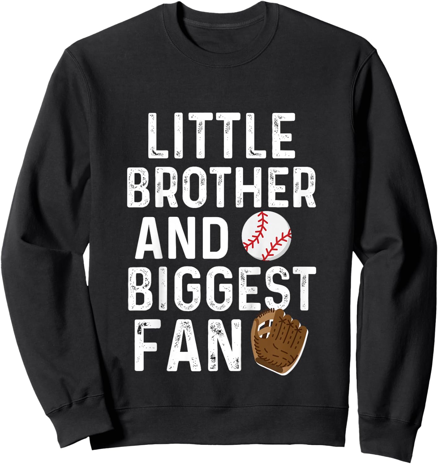 Baseball Little Brother and Biggest Fan Game Day Travel Sweatshirt - Sweatshirt | Black