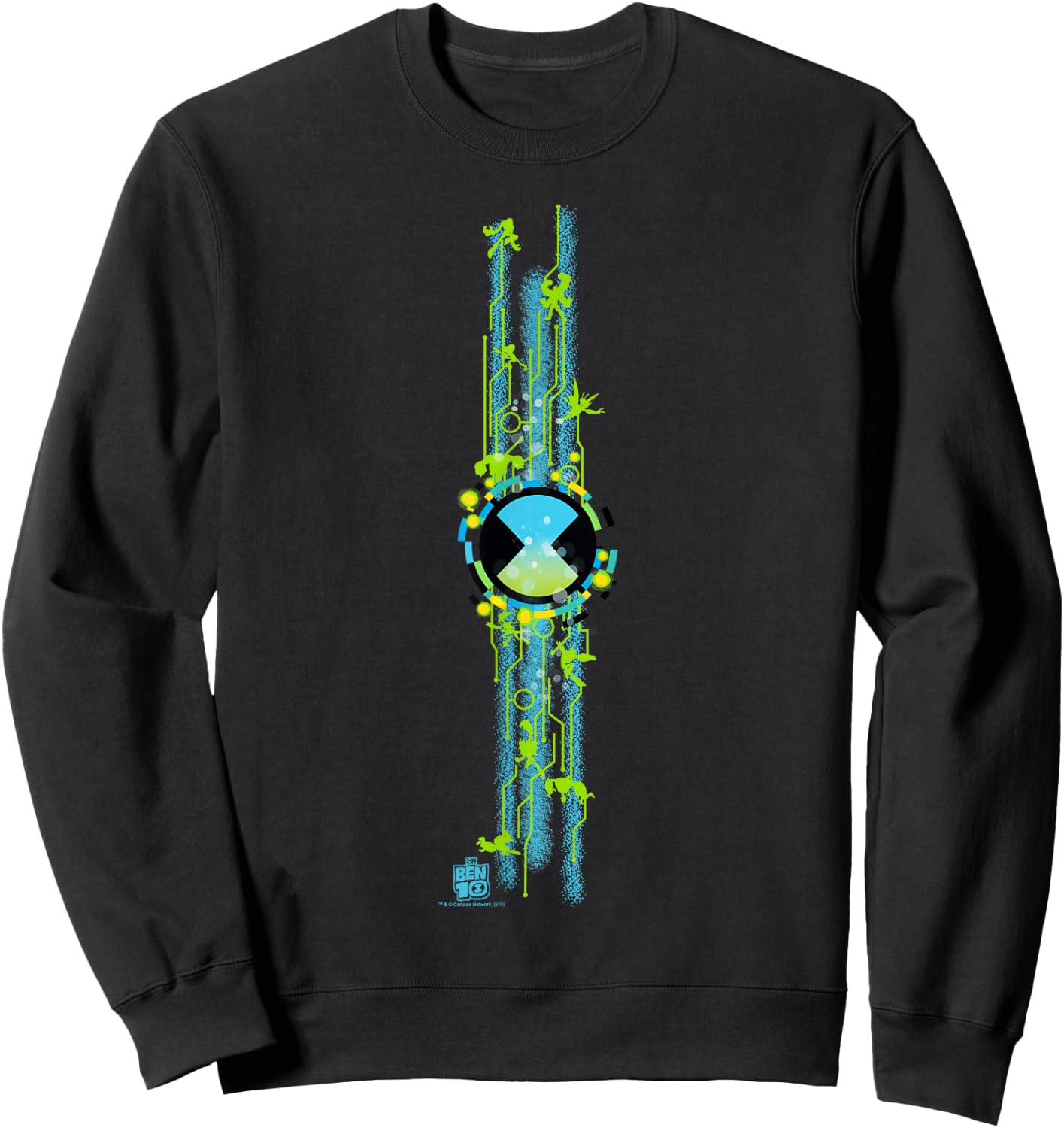 Ben 10 Ben Symbol Column Sweatshirt - Sweatshirt | Black