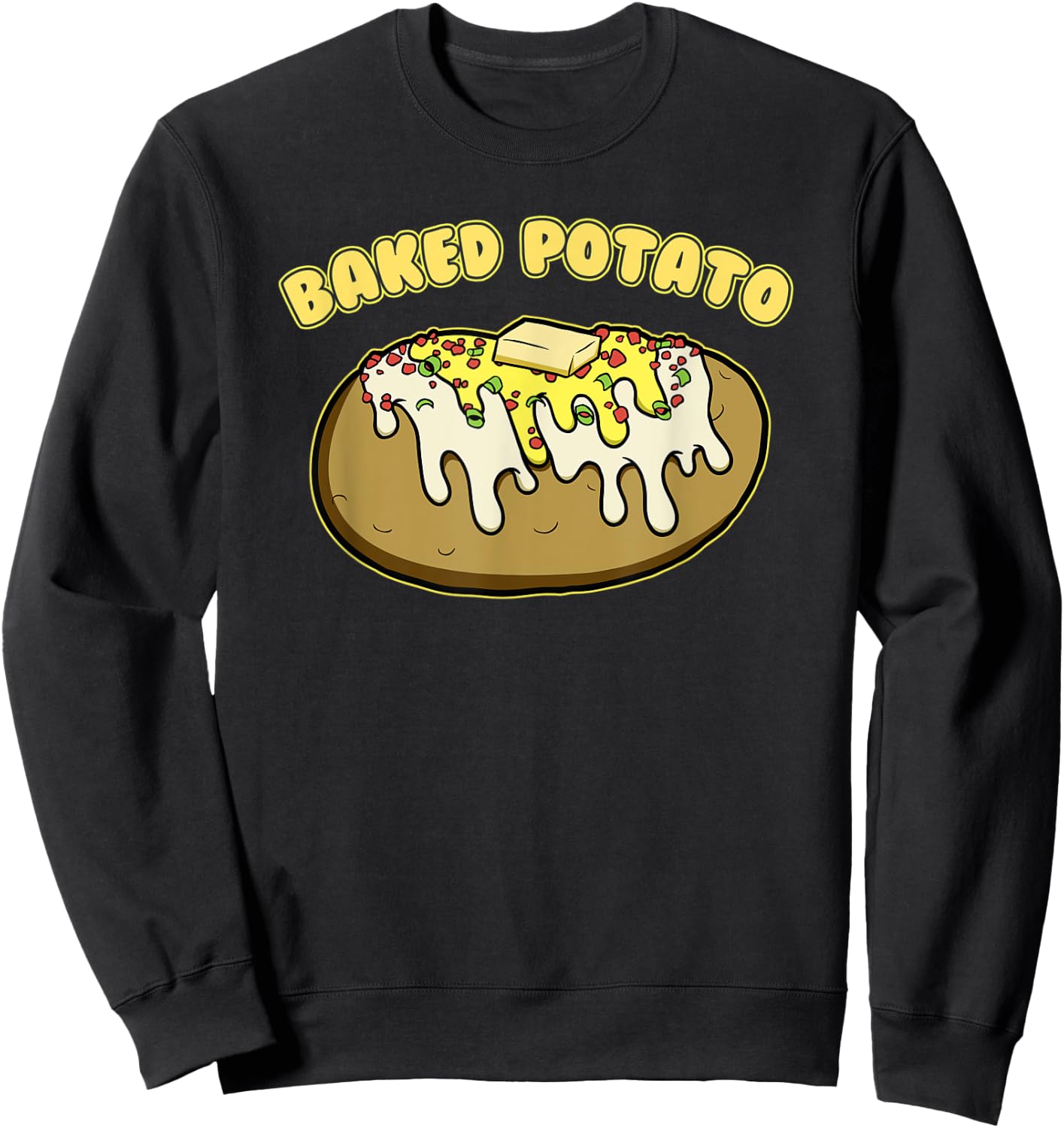 Baked Potato Matching for Couples and Best Friends Sweatshirt - Sweatshirt | Black
