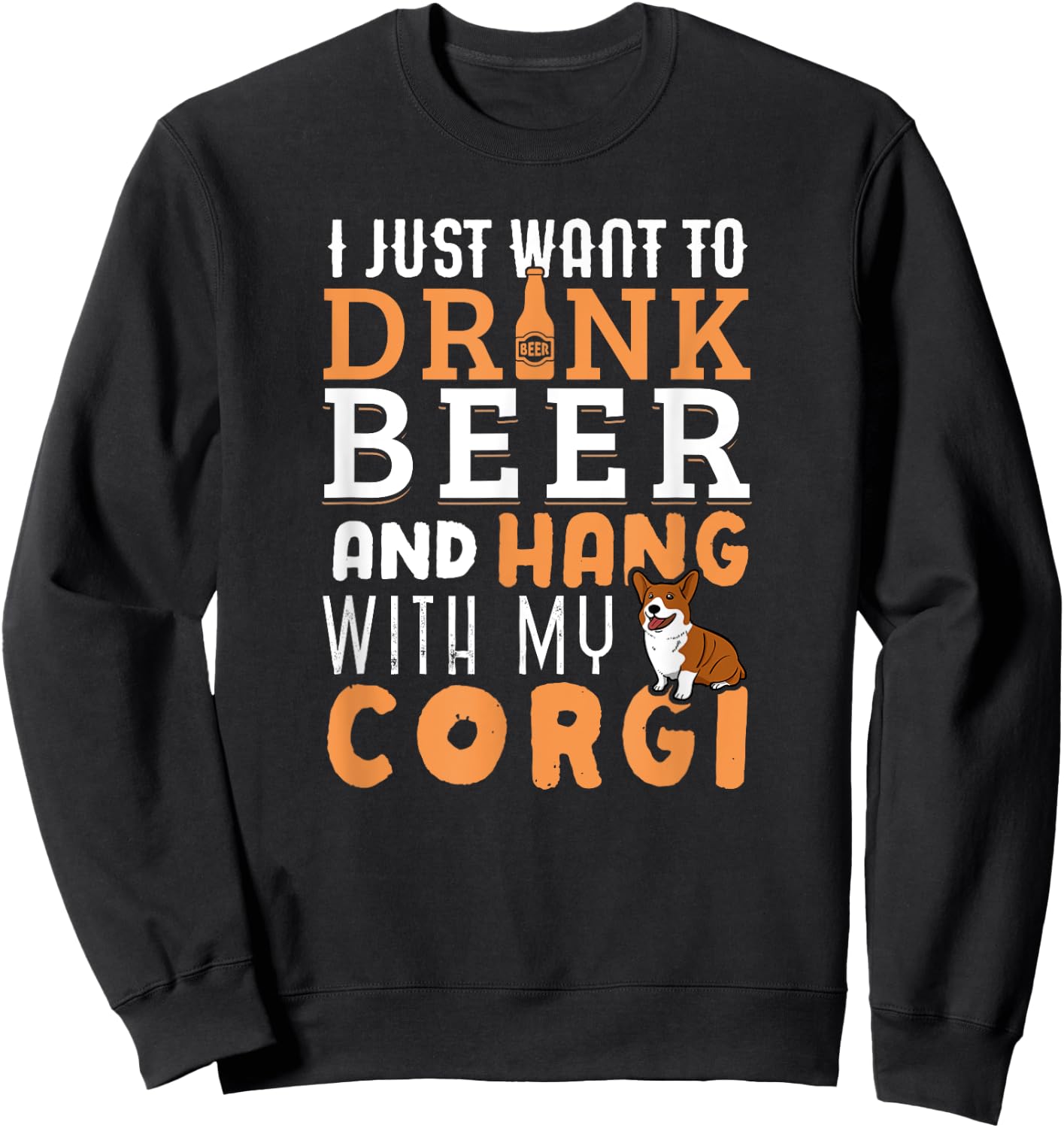 Funny Father's Day Corgi Papa Dog Lovers Shirt Men Women Sweatshirt - Sweatshirt | Black
