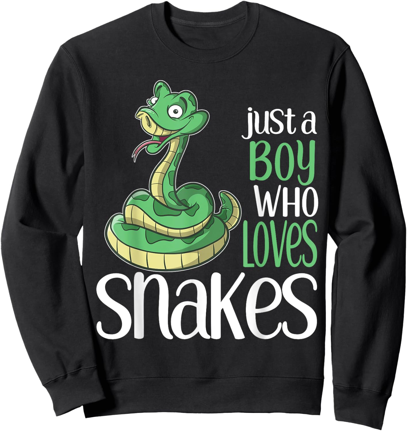 Just a Boy Who Loves Snakes Gift T Shirt for Kids and Boys Sweatshirt - Sweatshirt | Black