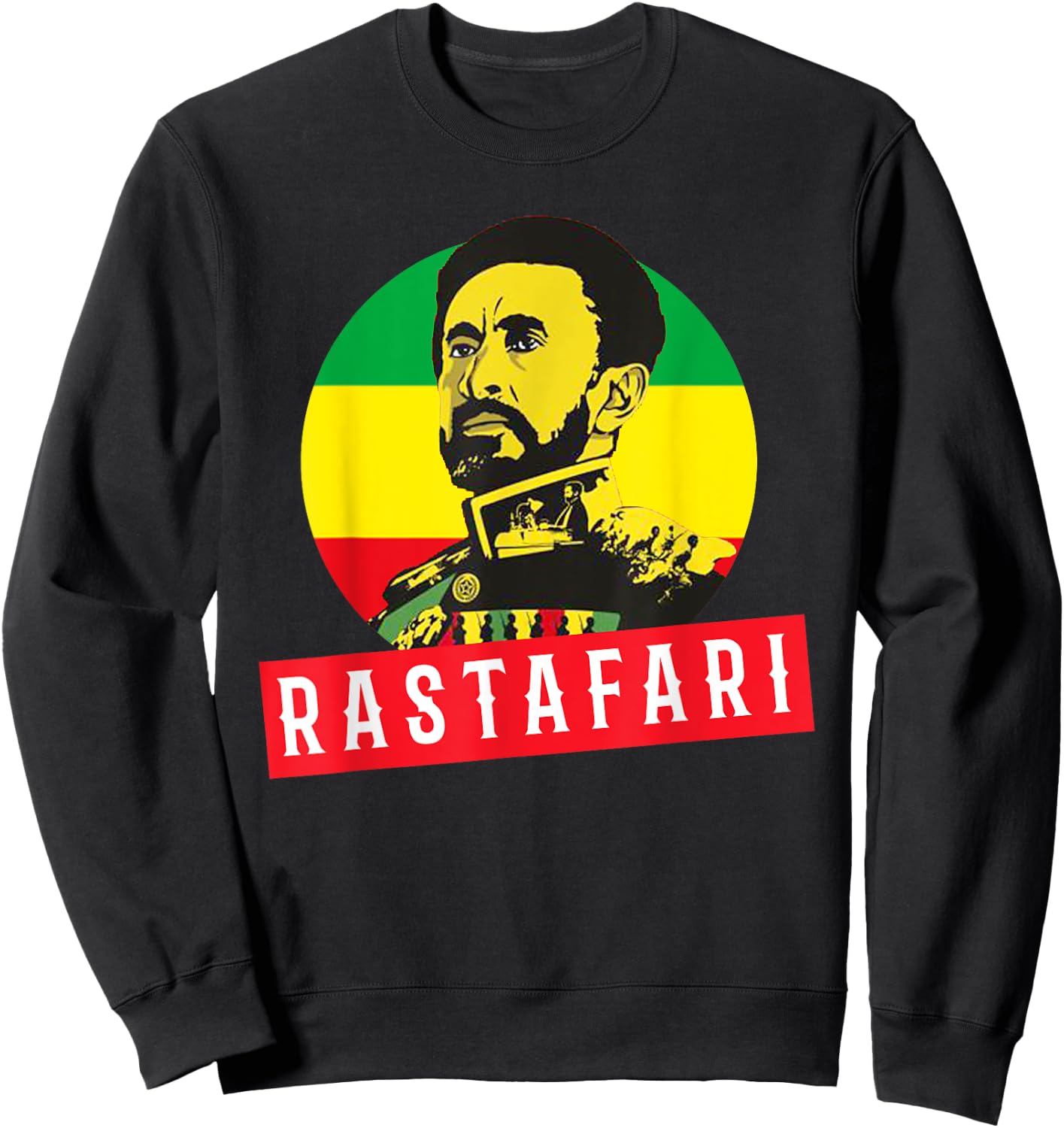 Jah Rastafari Reggae Roots shirt Haile Selassie T shirt Sweatshirt - Sweatshirt | Black