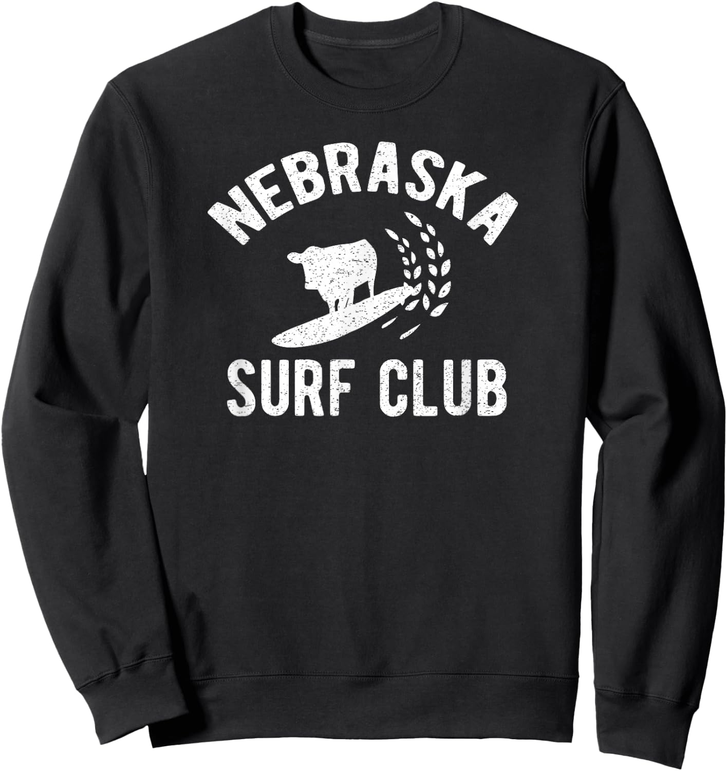 Nebraska Surf Club - Funny Nebraska Shirt Sweatshirt - Sweatshirt | Black